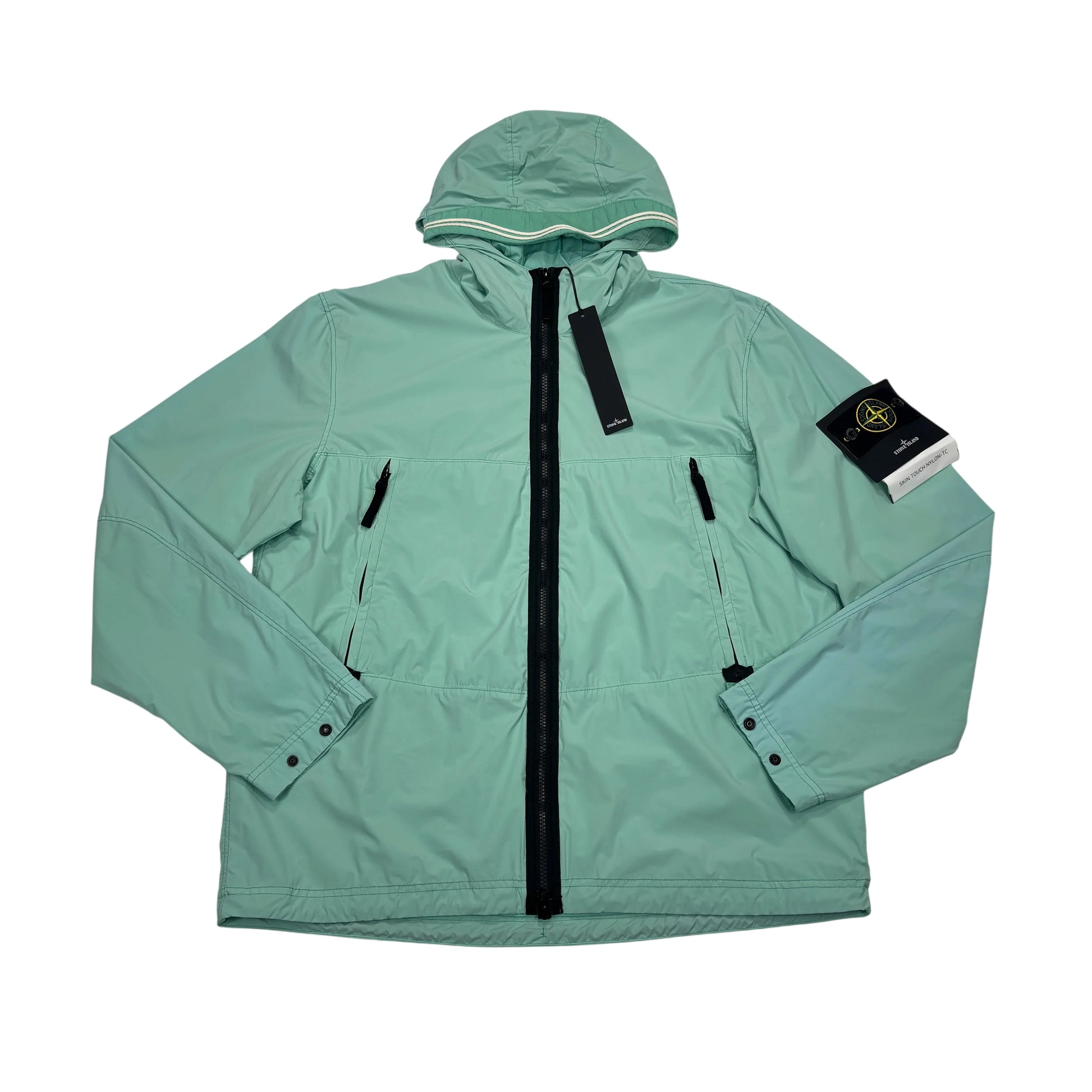 <p>Stone Island Green Skin Touch Nylon TC Hooded Jacket</p>