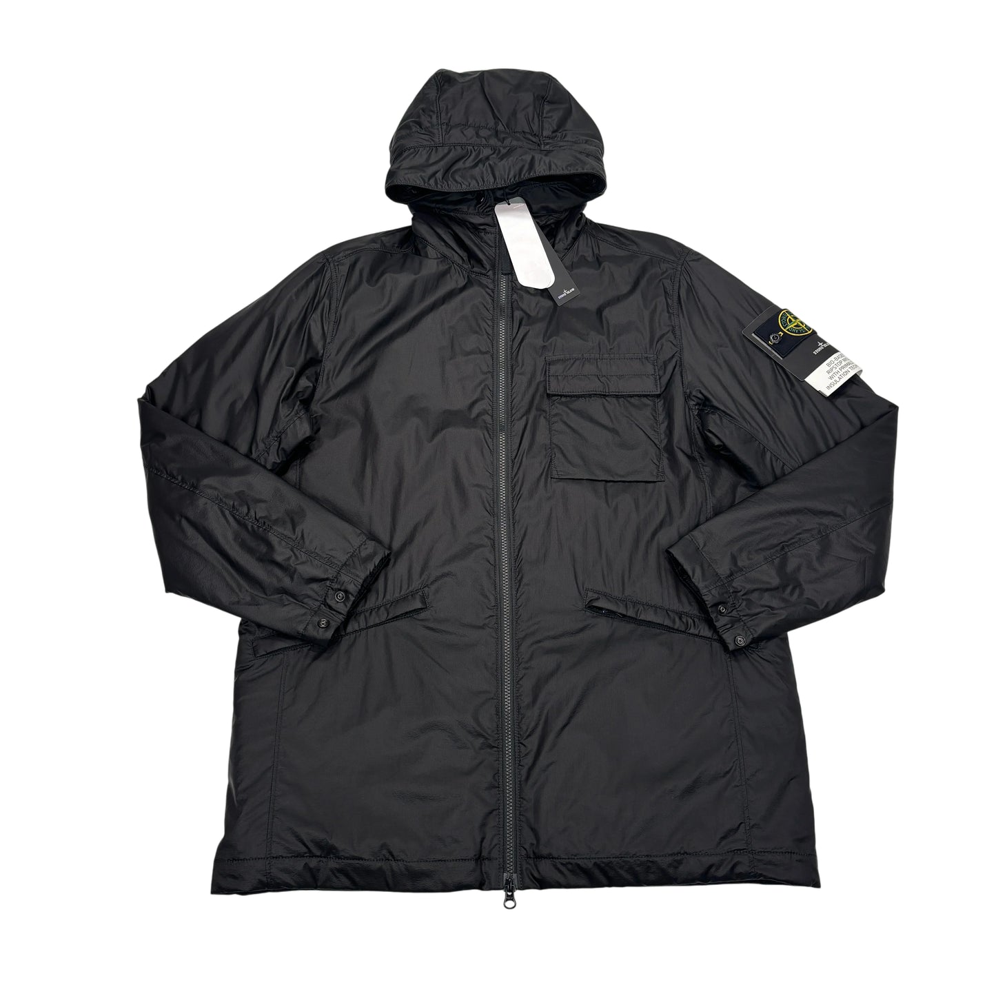 <p>Stone Island Black Bio-Based Ripstop Nylon with Primaloft Insulation Technology Jacket</p>