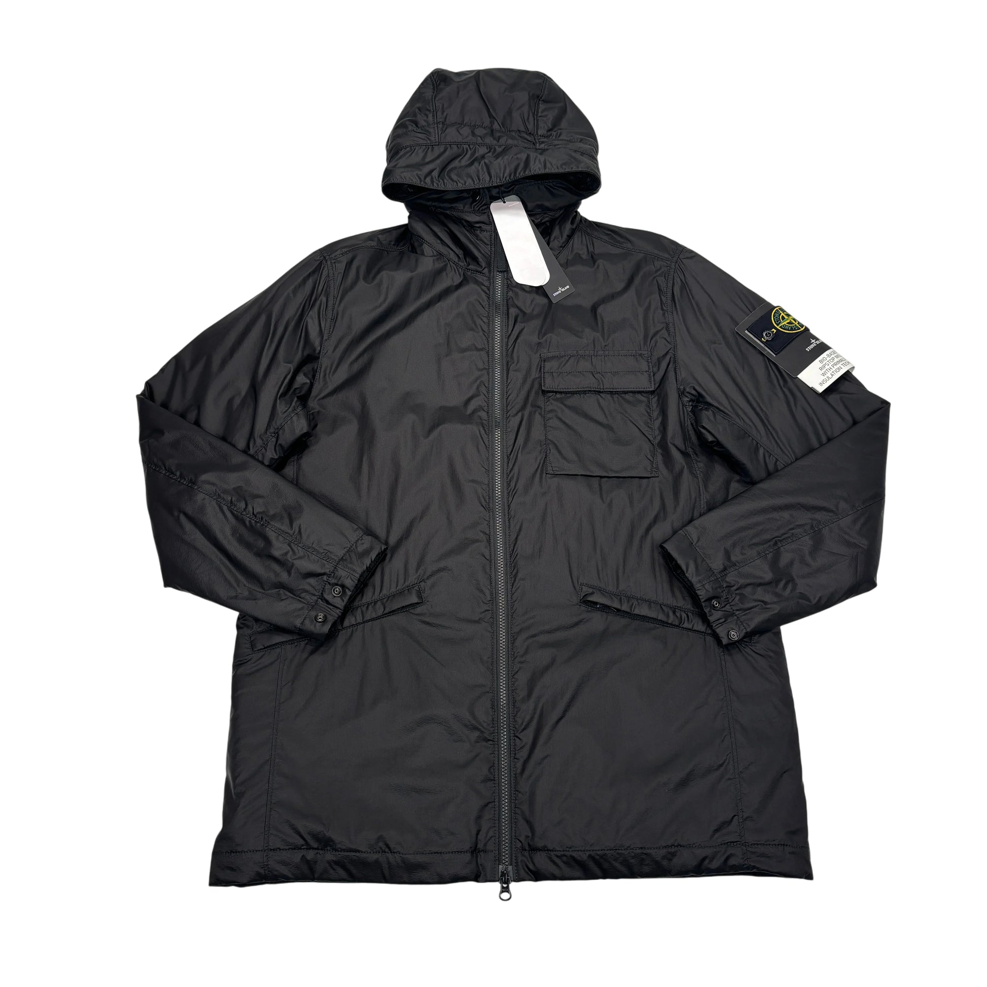 <p>Stone Island Black Bio-Based Ripstop Nylon with Primaloft Insulation Technology Jacket</p>