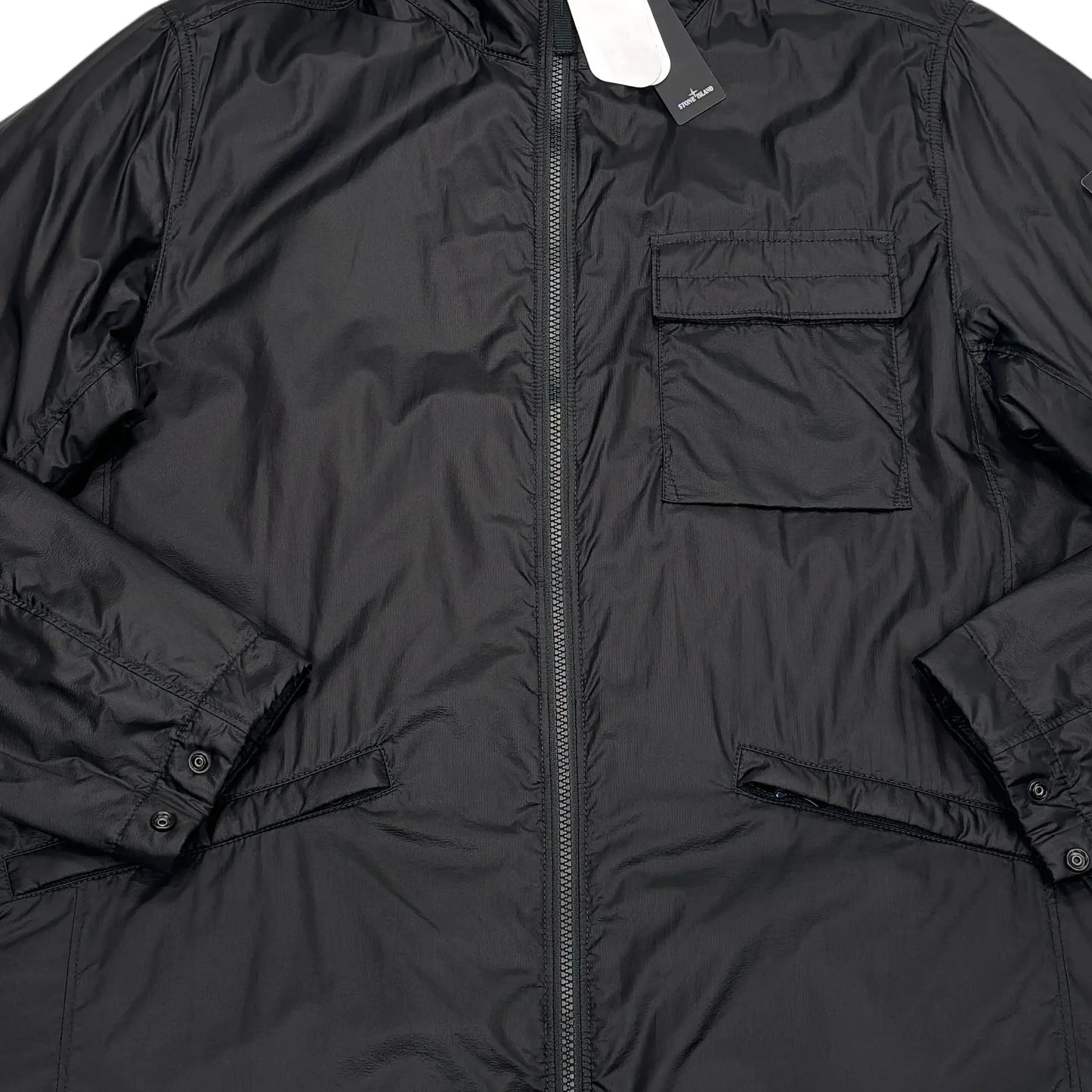 <p>Stone Island Black Bio-Based Ripstop Nylon with Primaloft Insulation Technology Jacket</p>