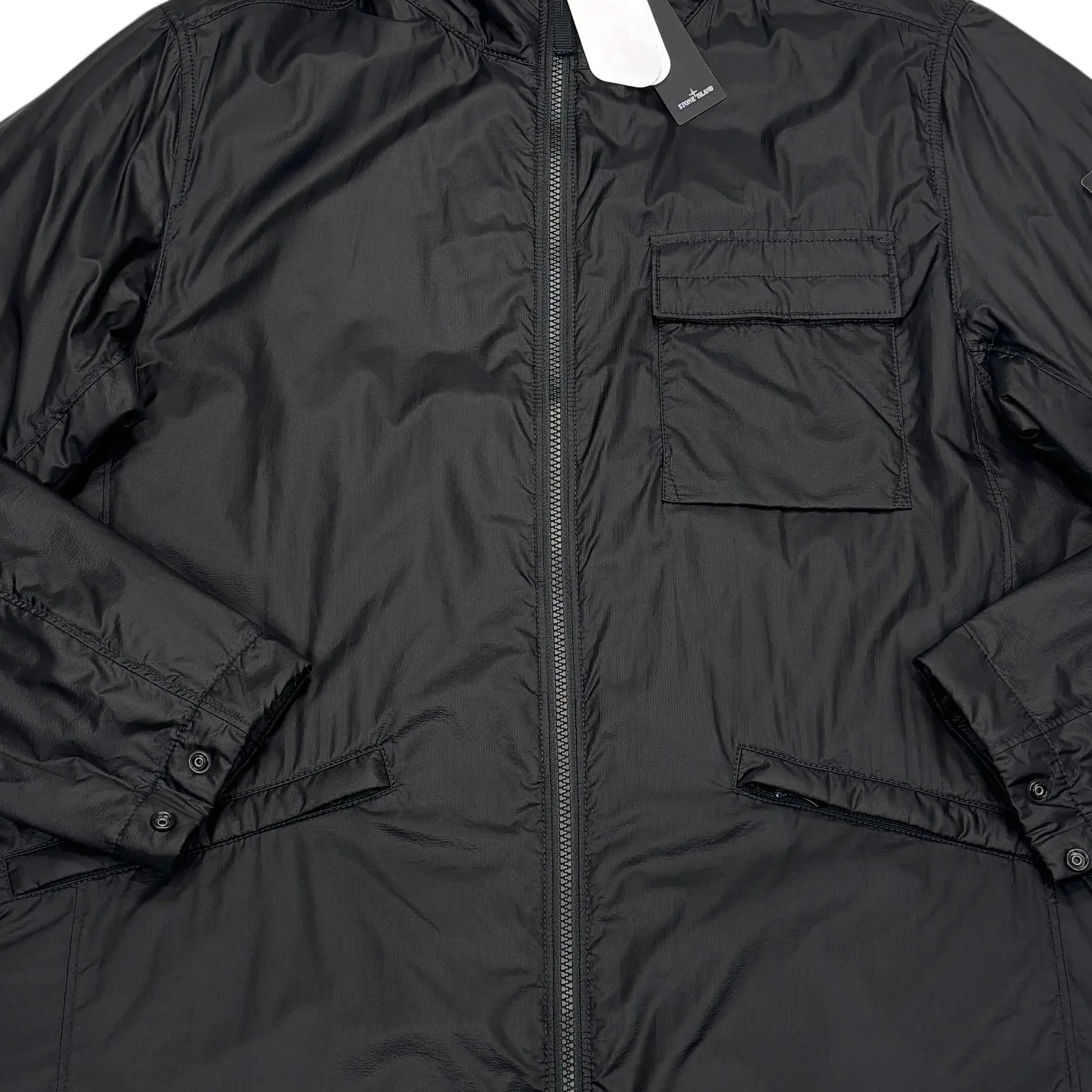 <p>Stone Island Black Bio-Based Ripstop Nylon with Primaloft Insulation Technology Jacket</p>