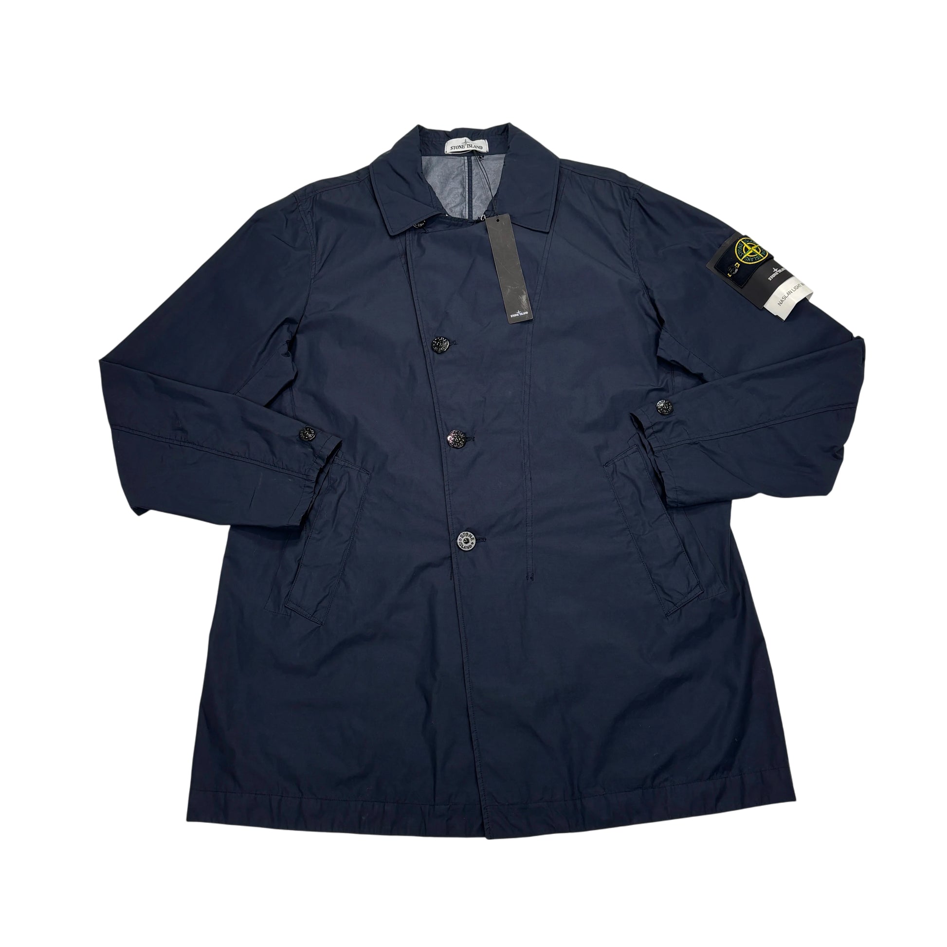 <p>Stone Island Navy Blue Naslan Light Watro Coat</p>