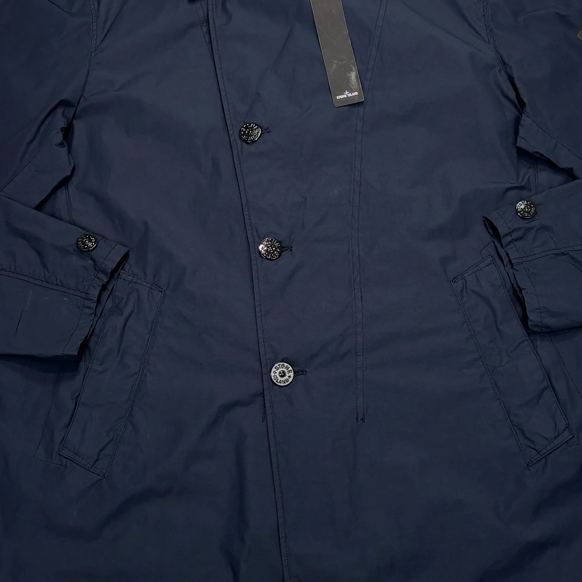 <p>Stone Island Navy Blue Naslan Light Watro Coat</p>