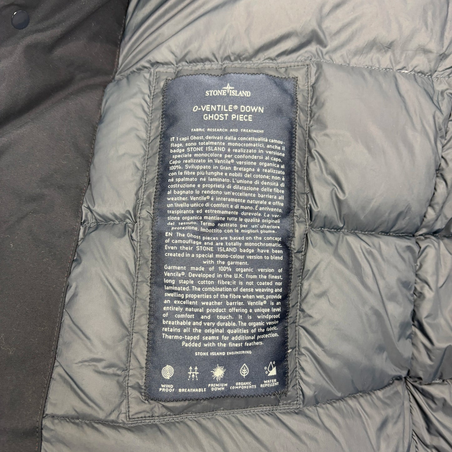 <p>Stone Island Navy Blue 0-Ventile Down Ghost Piece Jacket</p>