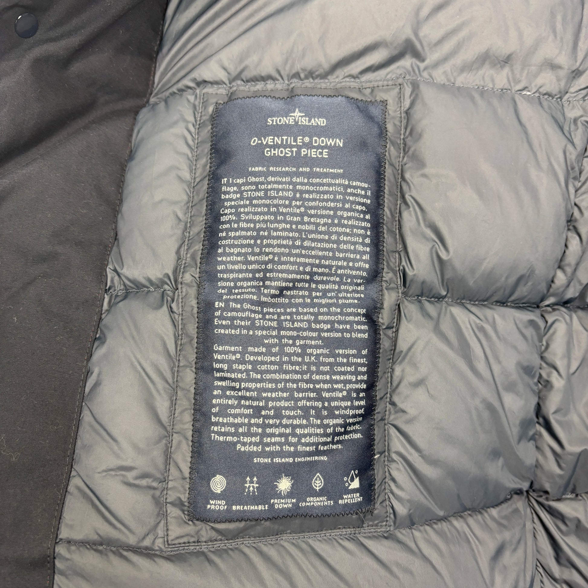 <p>Stone Island Navy Blue 0-Ventile Down Ghost Piece Jacket</p>