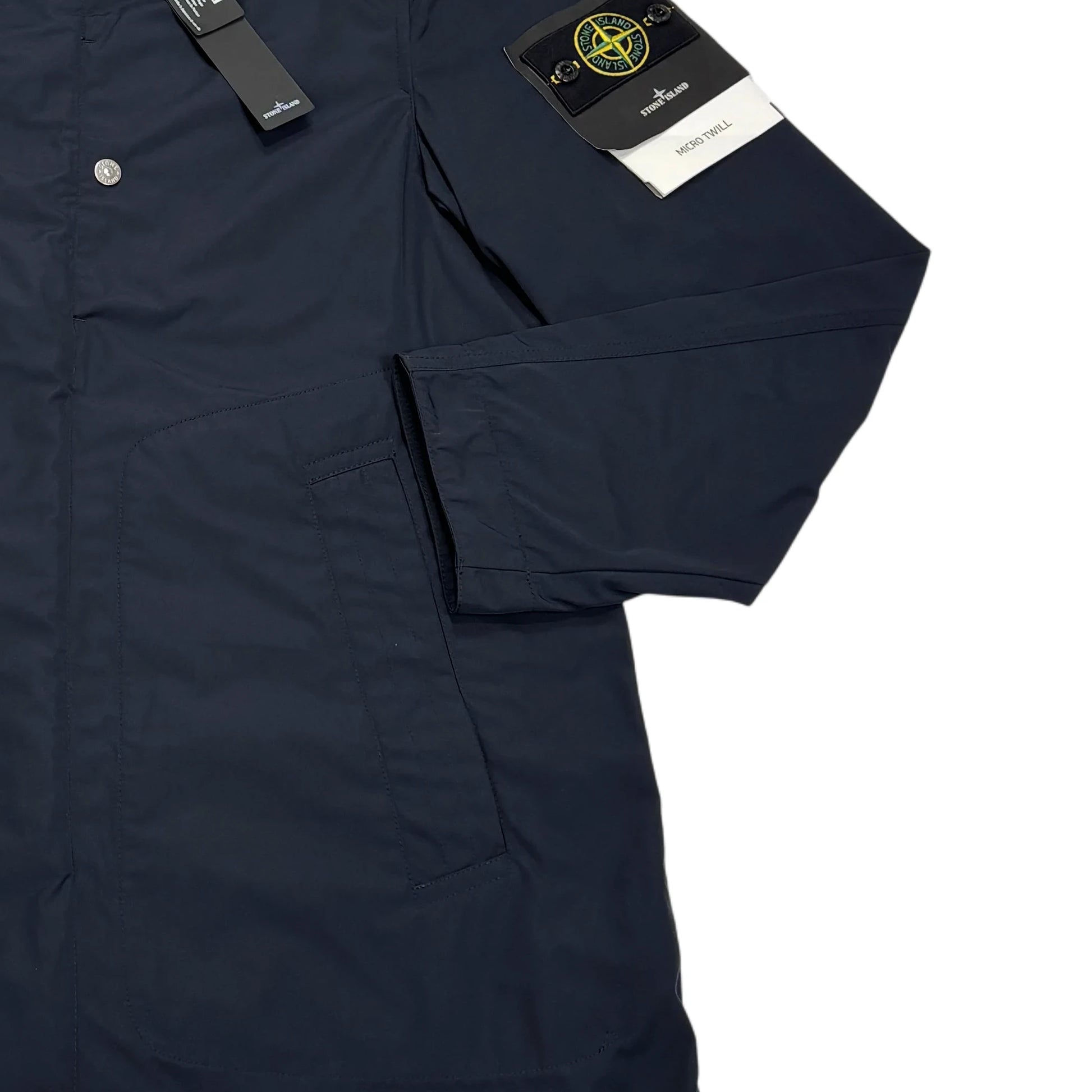 <p>Stone Island Black Micro Twill Coat</p>