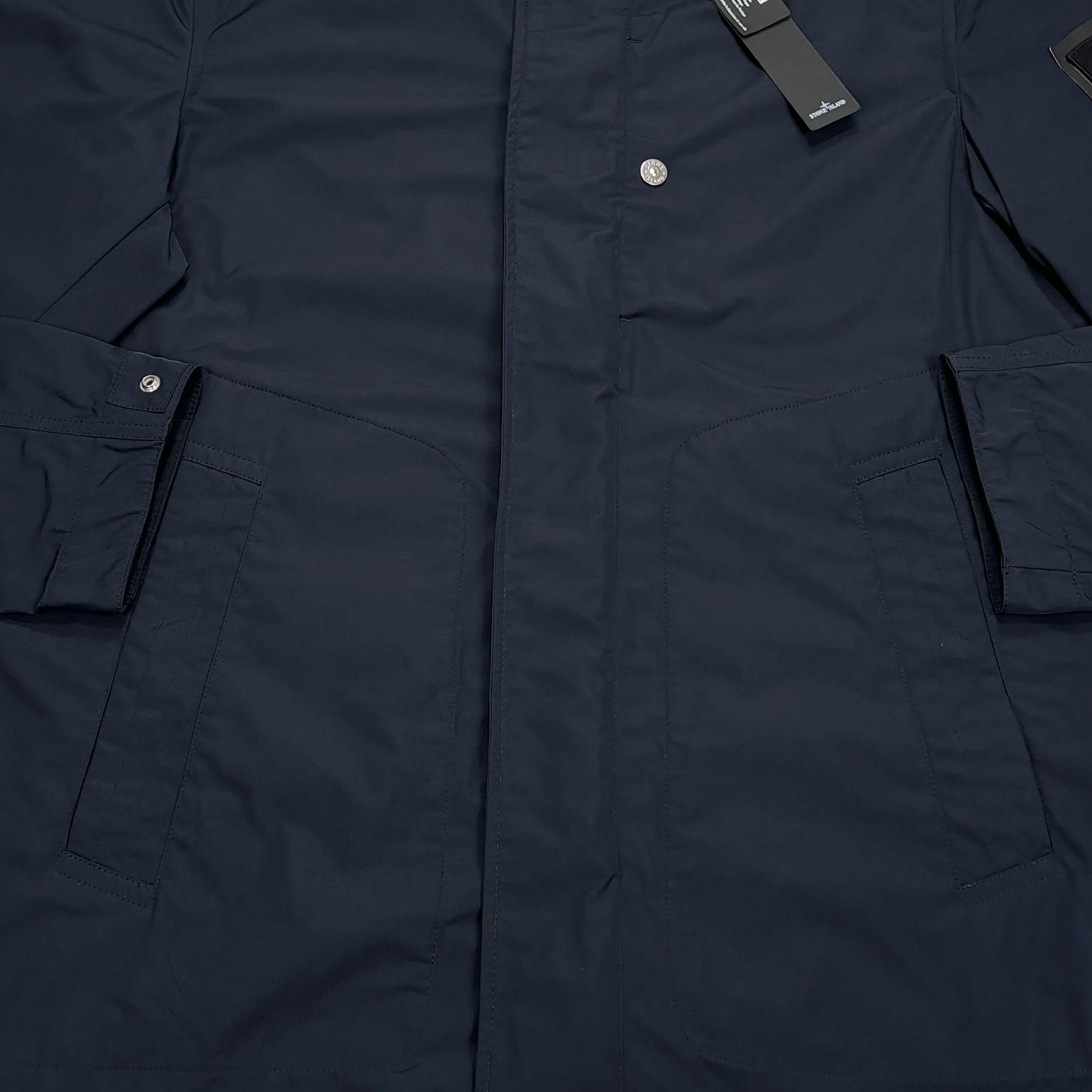 <p>Stone Island Black Micro Twill Coat</p>