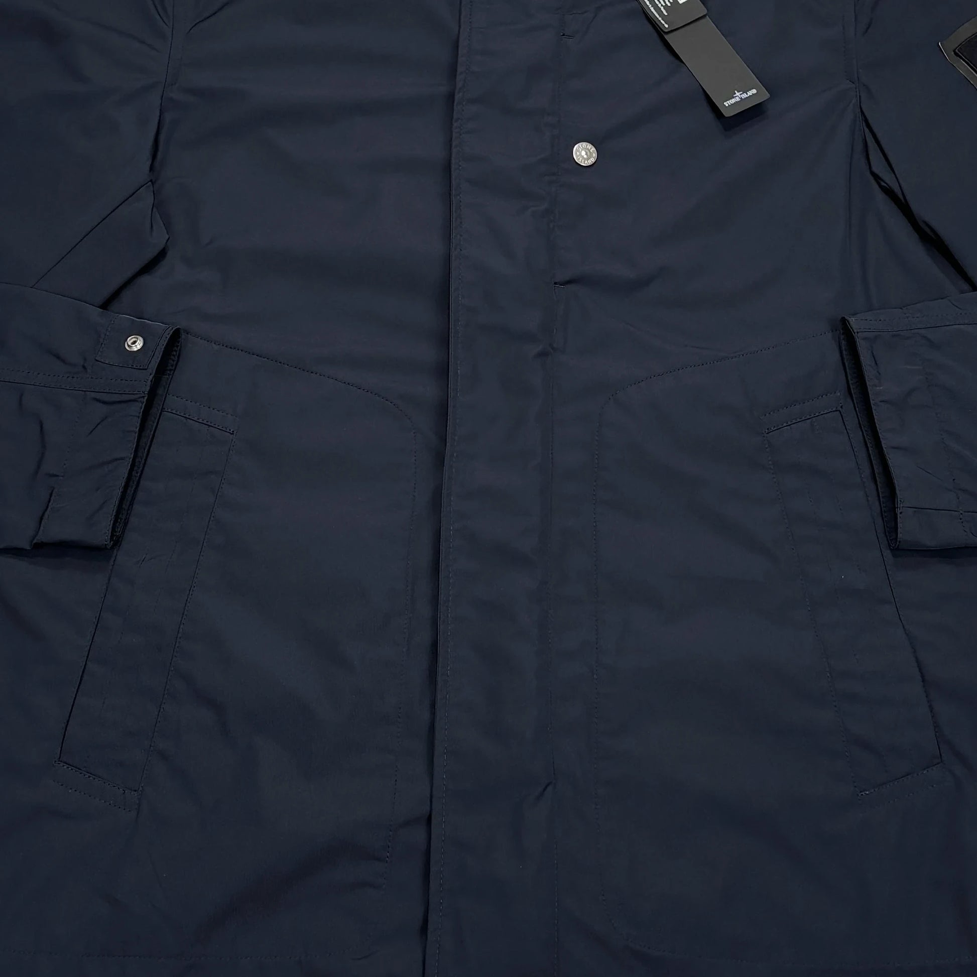 <p>Stone Island Black Micro Twill Coat</p>