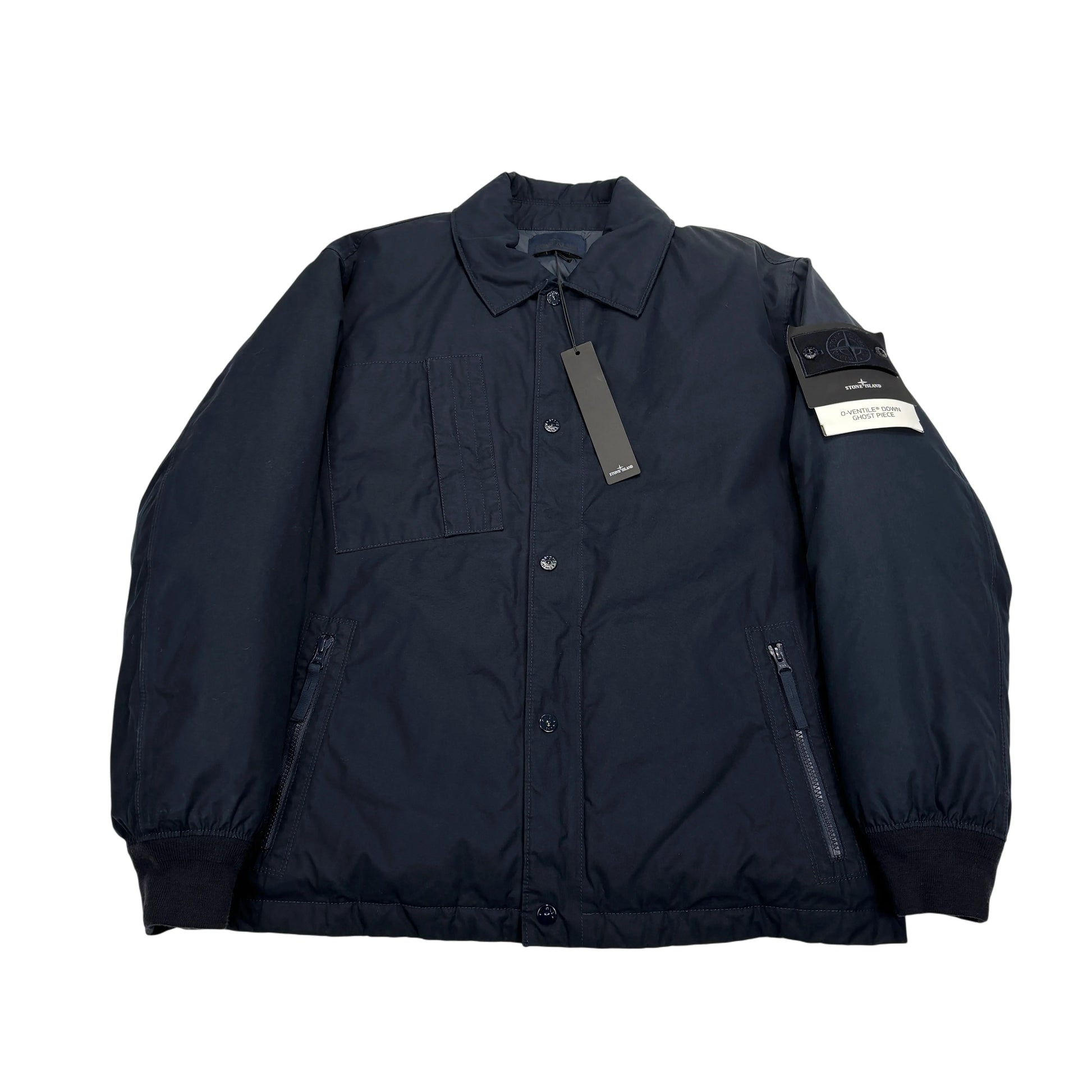 <p>Stone Island Navy Blue 0-Ventile Down Ghost Piece Jacket</p>