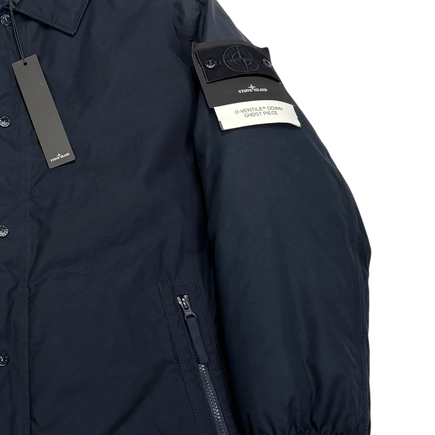<p>Stone Island Navy Blue 0-Ventile Down Ghost Piece Jacket</p>