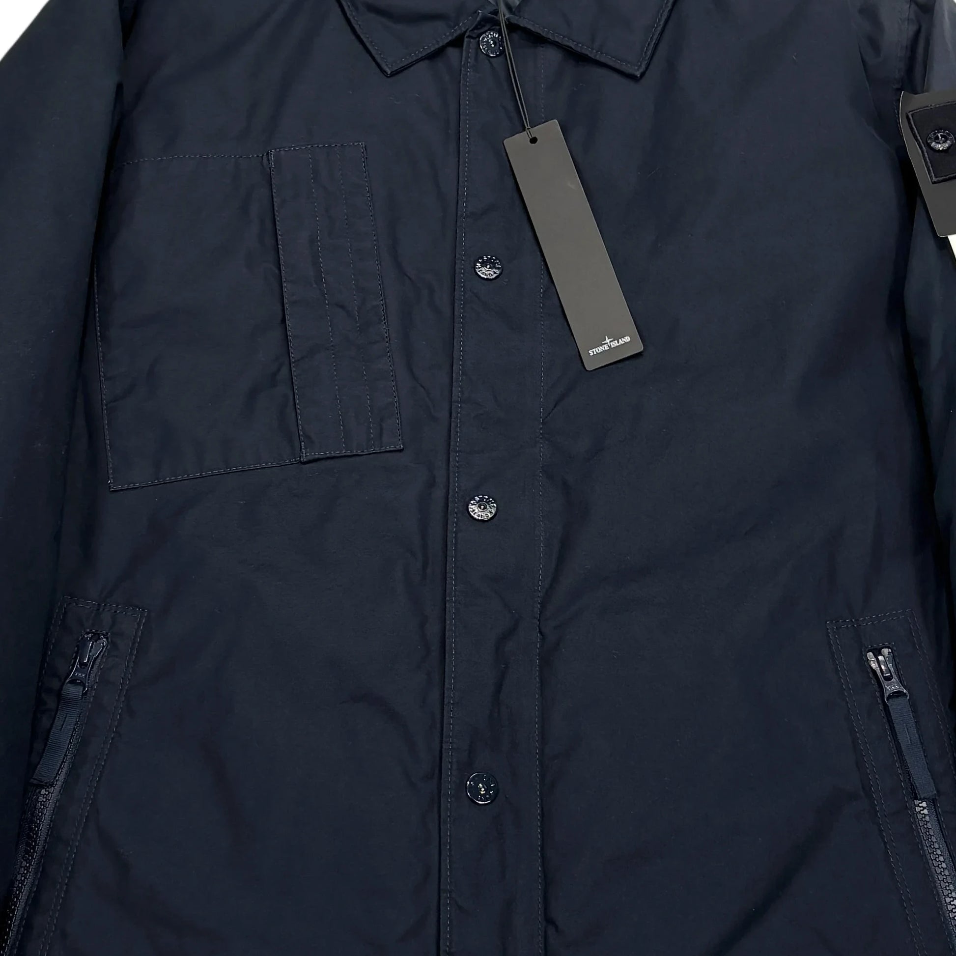 <p>Stone Island Navy Blue 0-Ventile Down Ghost Piece Jacket</p>