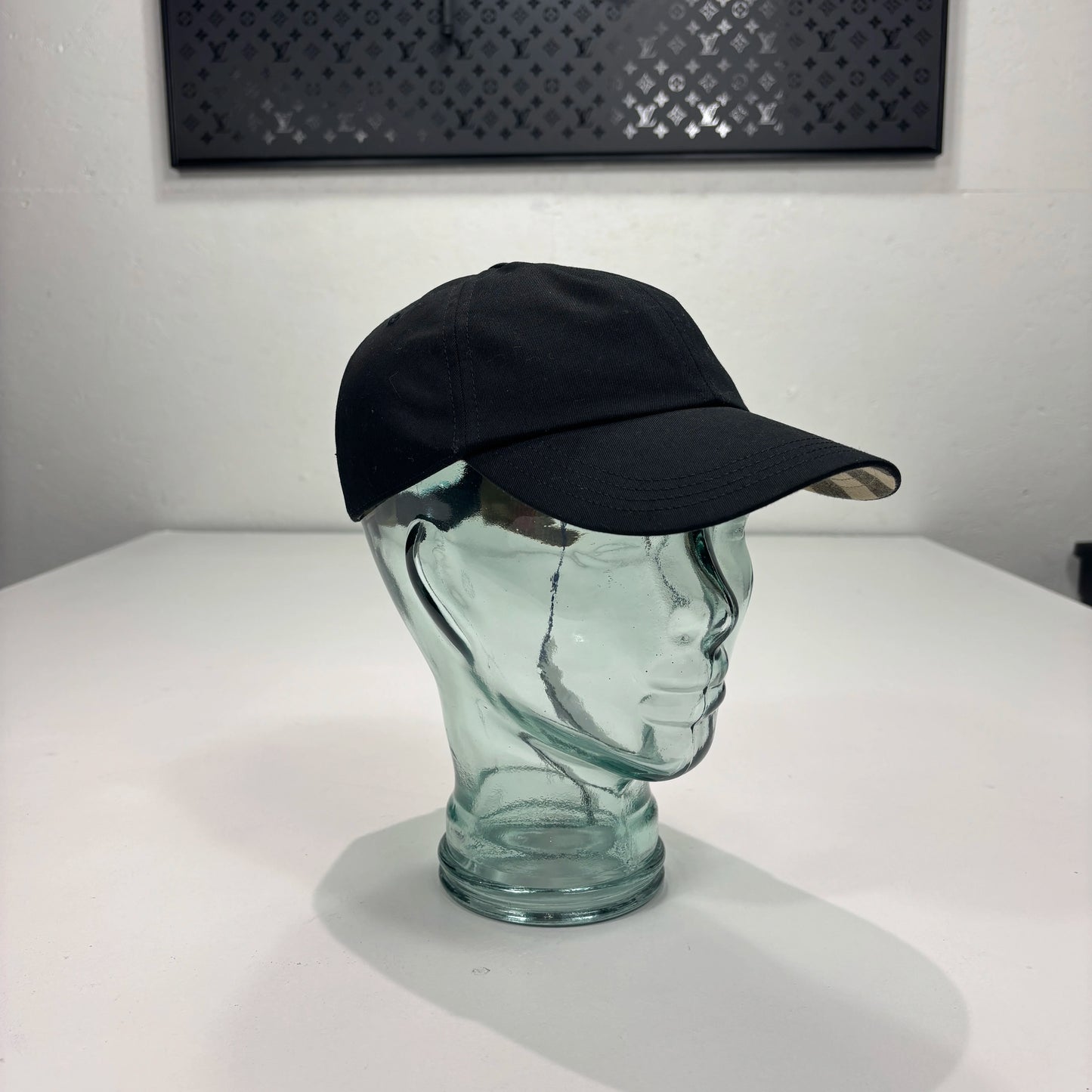 Burberry Black with Checked Inner Design Baseball Cap