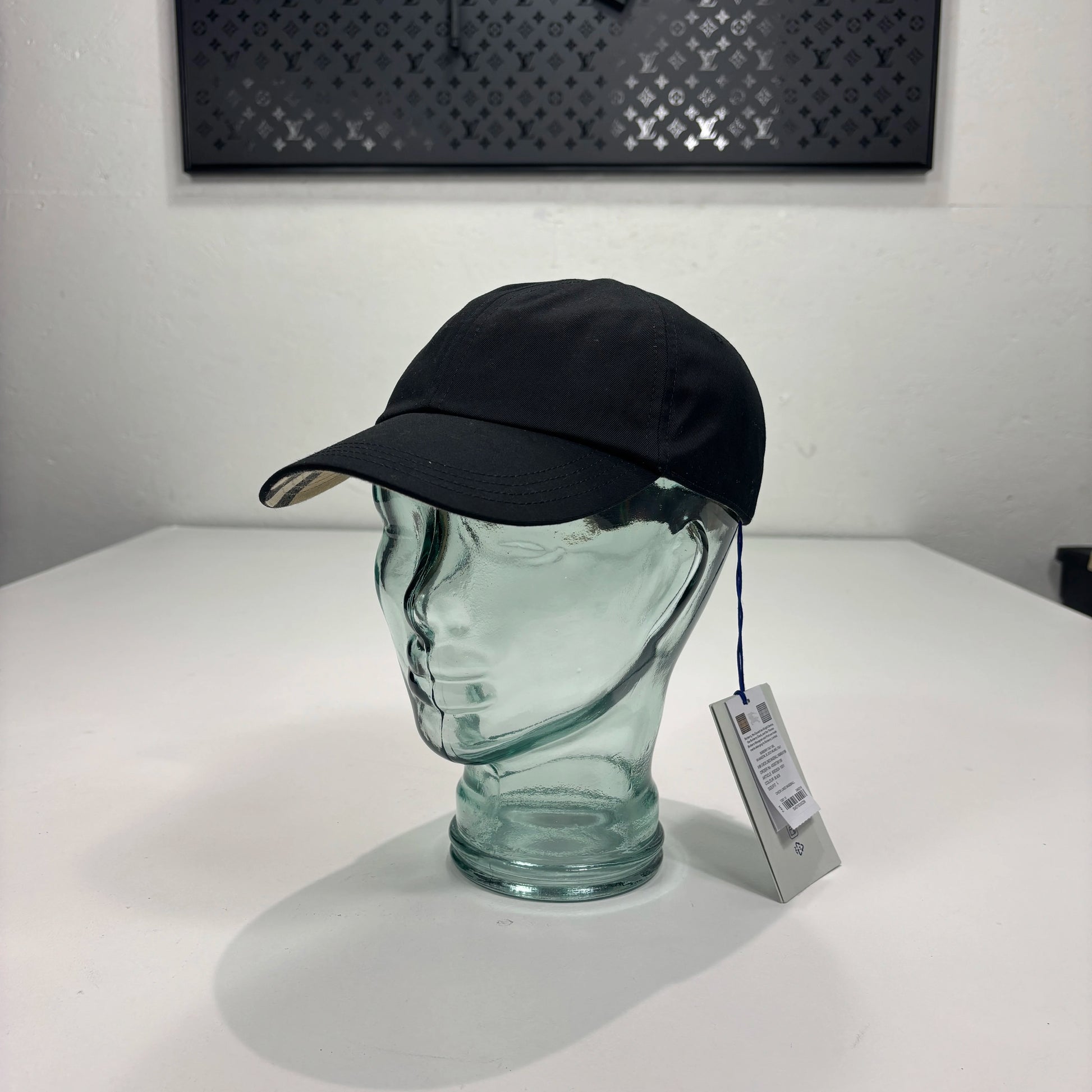 Burberry Black with Checked Inner Design Baseball Cap