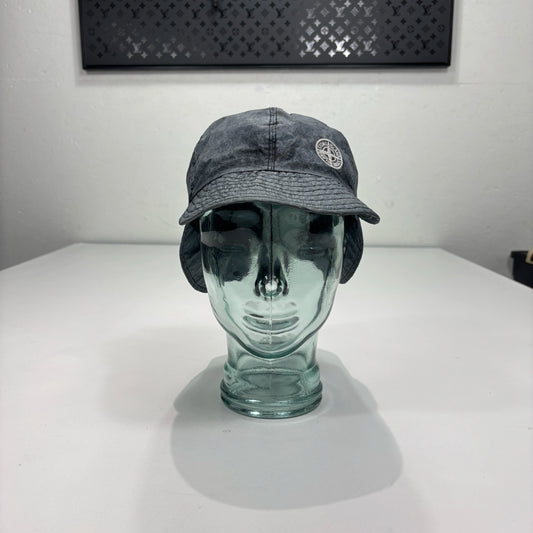 Stone Island Grey Embroidered Logo Sun Flap Cap