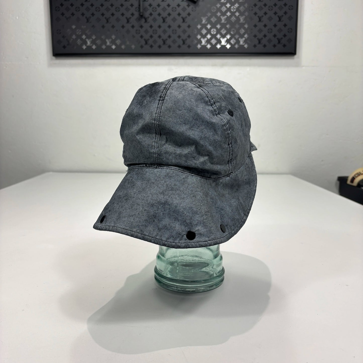 Stone Island Grey Embroidered Logo Sun Flap Cap