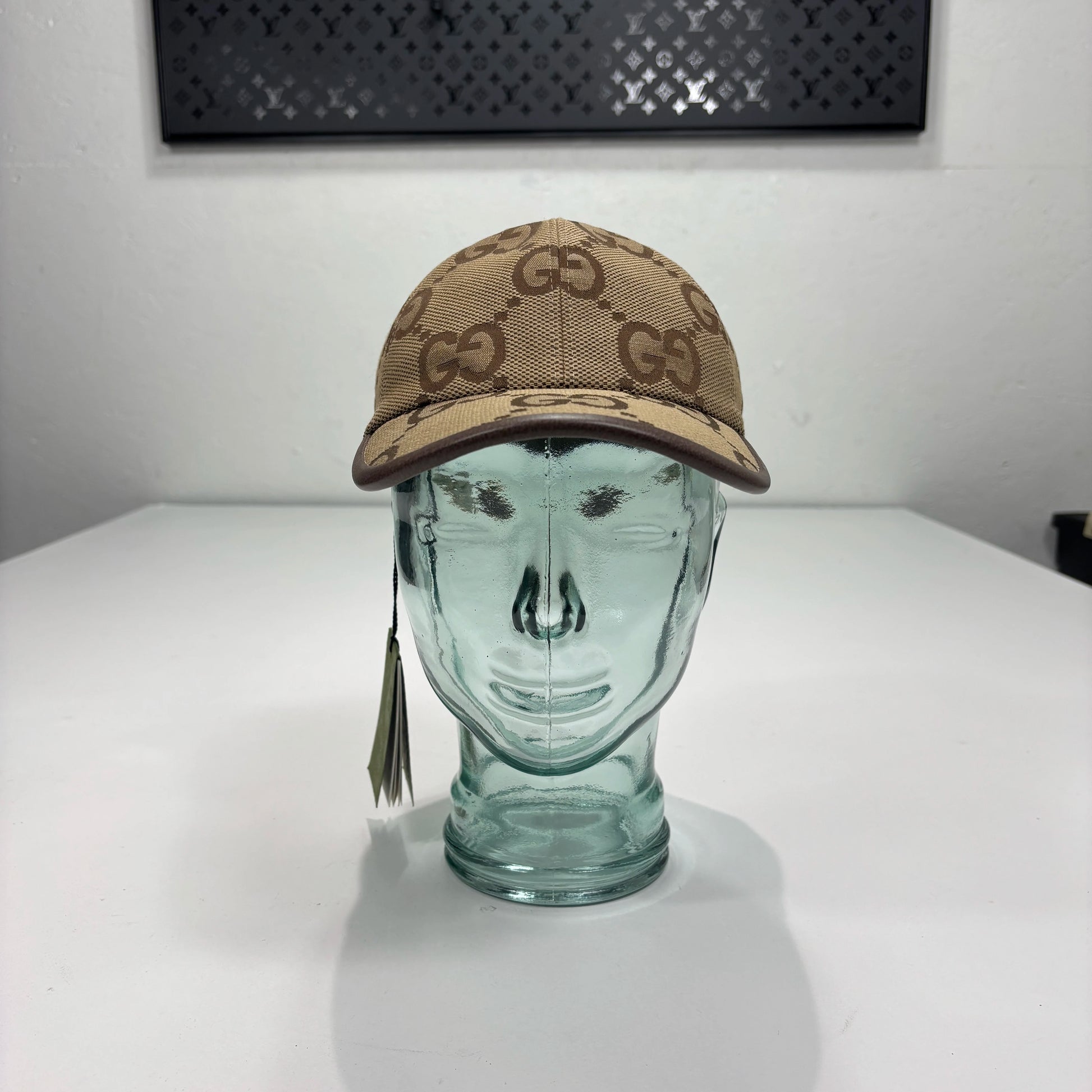 Gucci Beige Large Monogram Baseball Cap