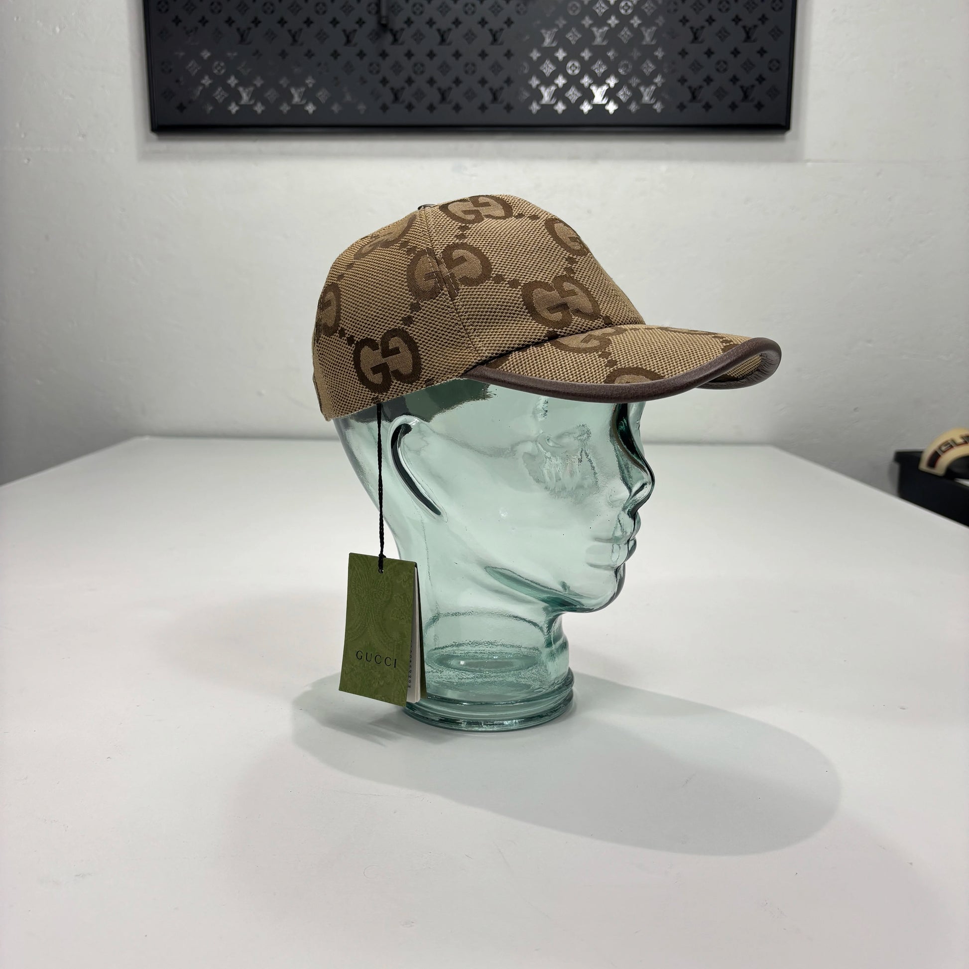 Gucci Beige Large Monogram Baseball Cap