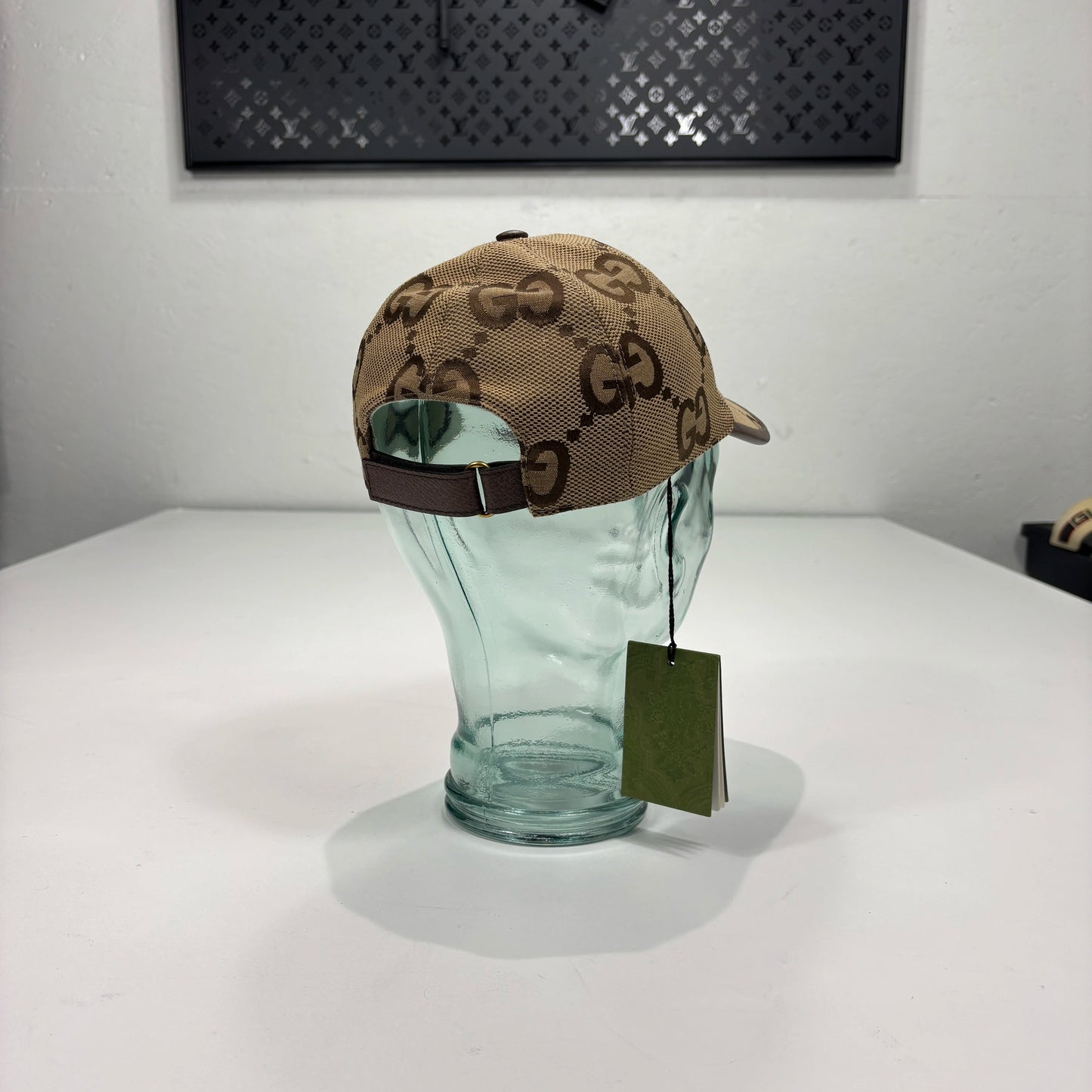 Gucci Beige Large Monogram Baseball Cap