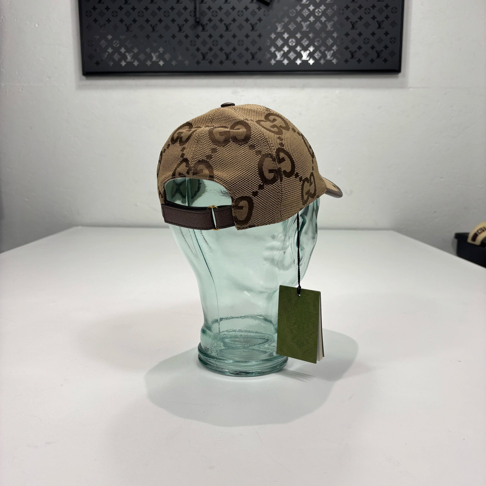 Gucci Beige Large Monogram Baseball Cap