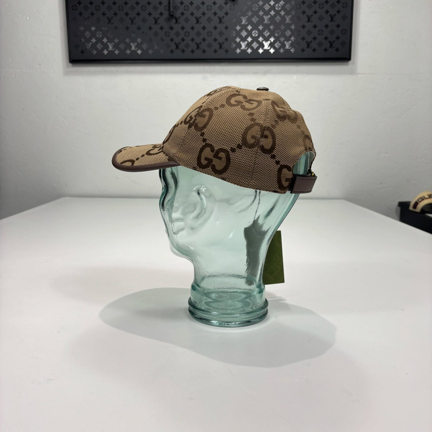 Gucci Beige Large Monogram Baseball Cap