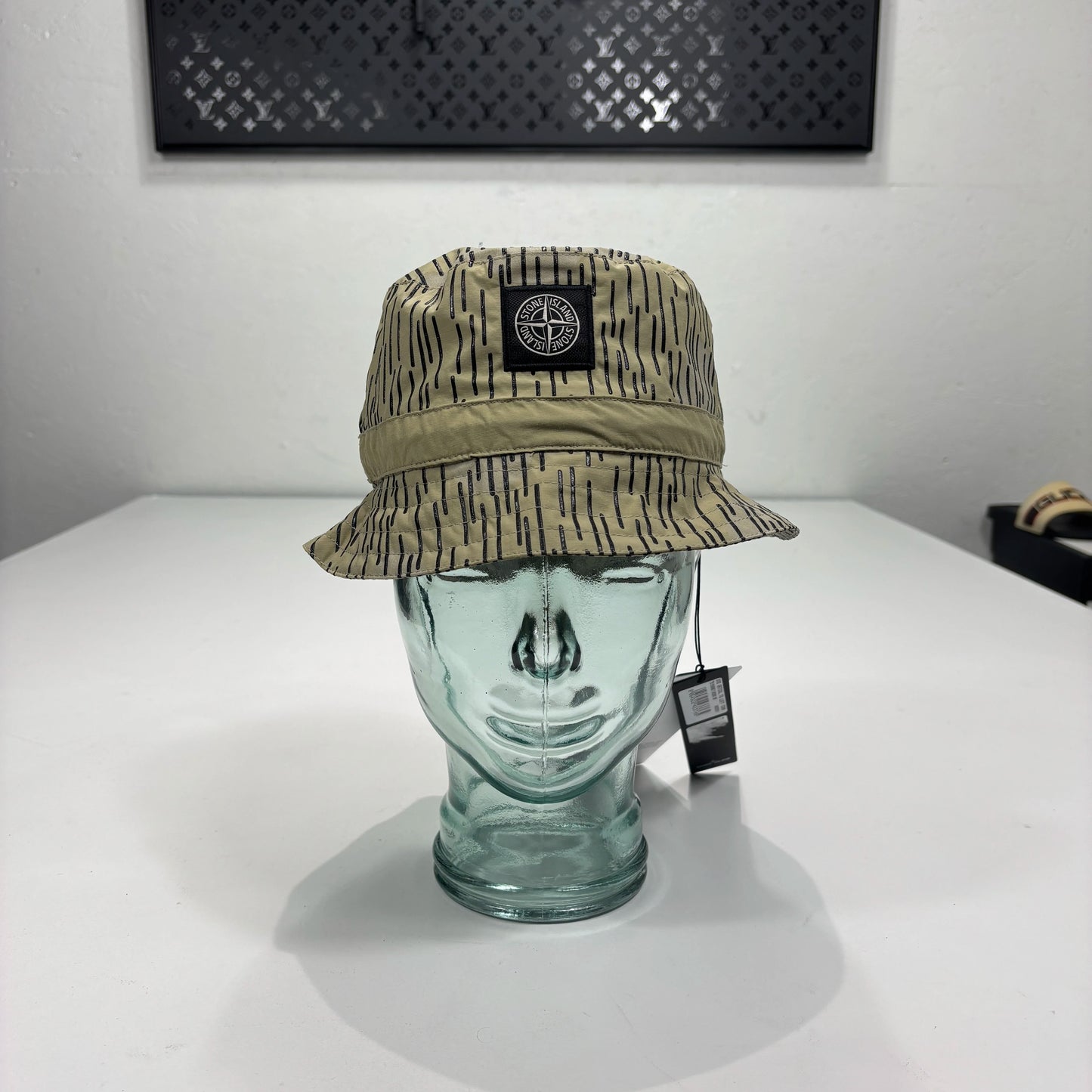 Stone Island Beige Rain Camo Bucket Hat