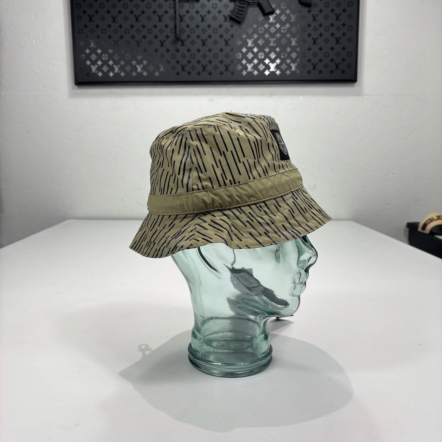 Stone Island Beige Rain Camo Bucket Hat
