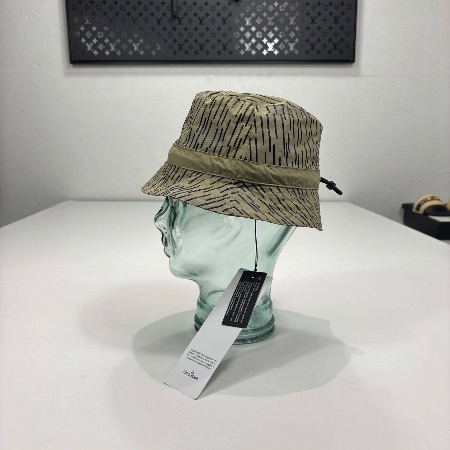 Stone Island Beige Rain Camo Bucket Hat