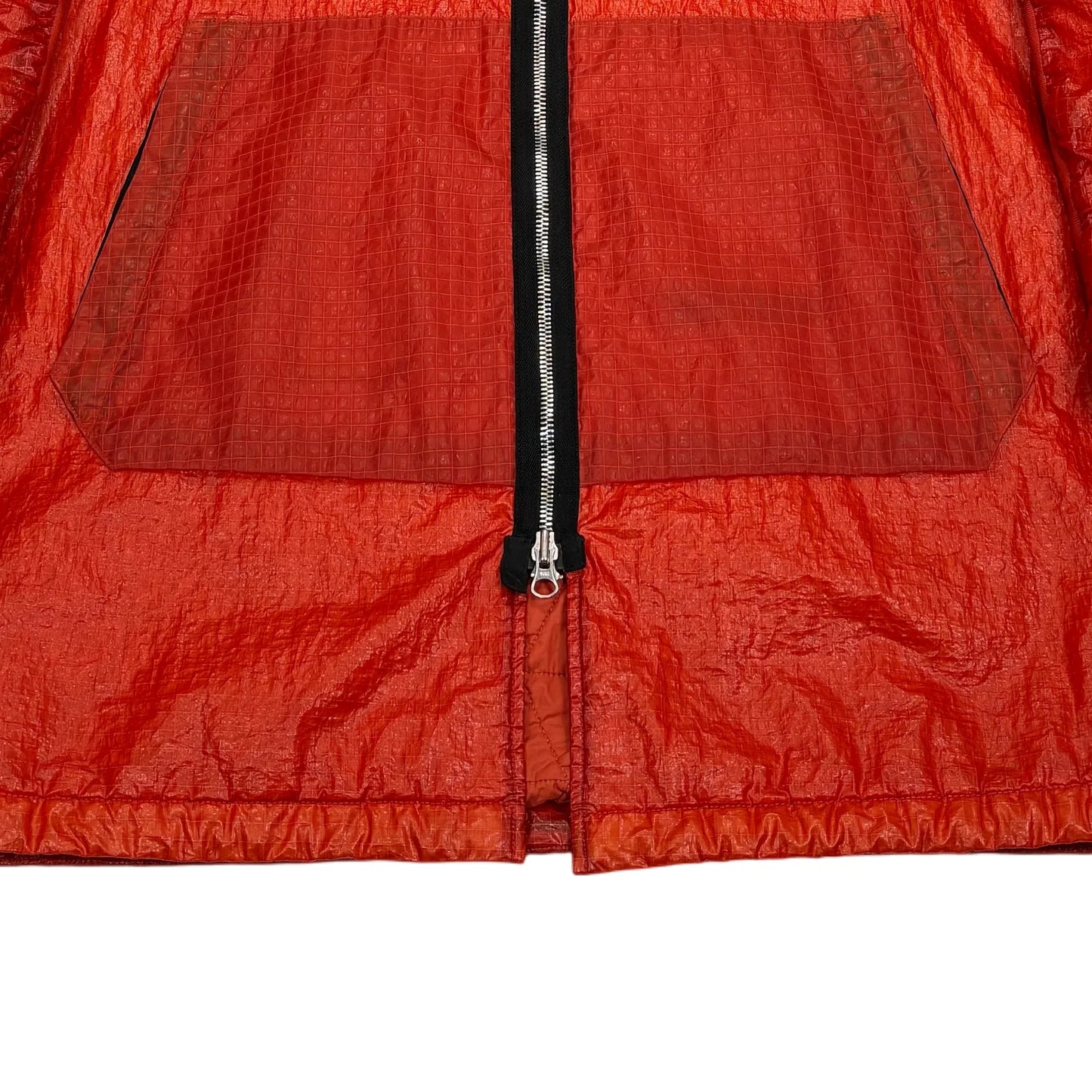 Stone Island Shadow Project Orange Dual Grid Nylon Hooded Parka Jacket