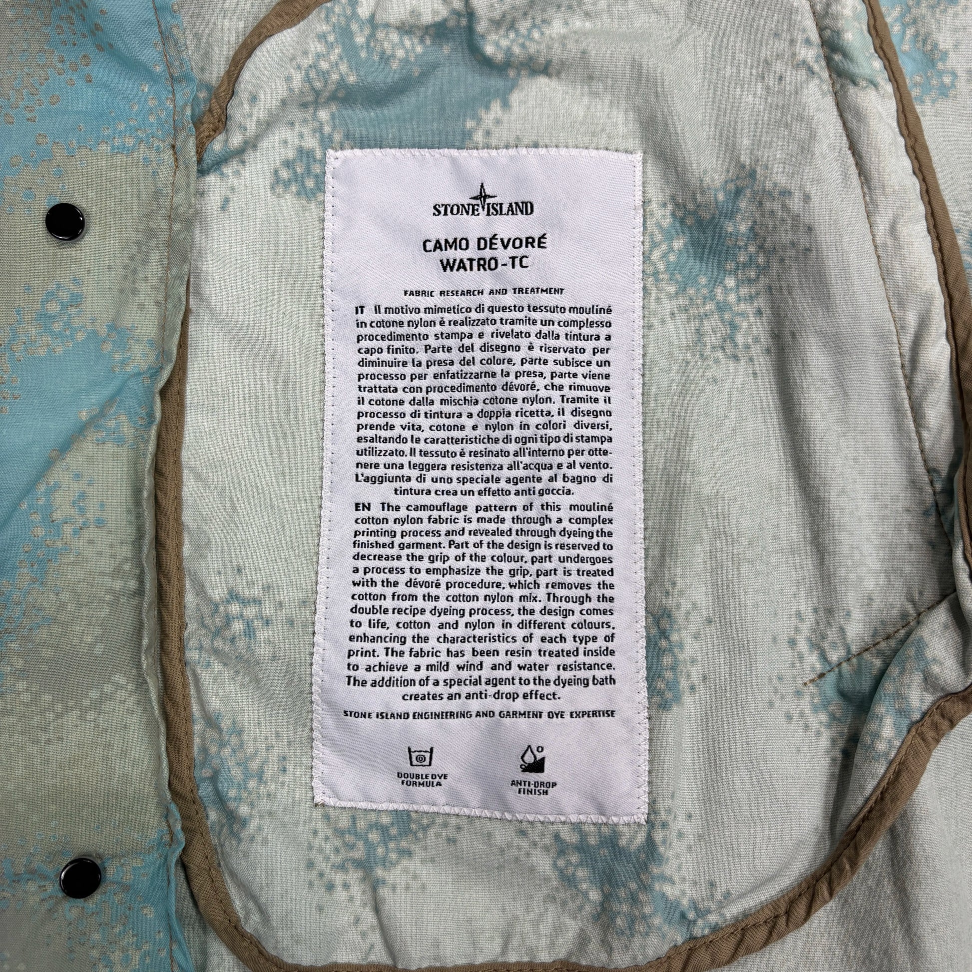 Stone Island Dove Grey Camo Devore Hooded Jacket