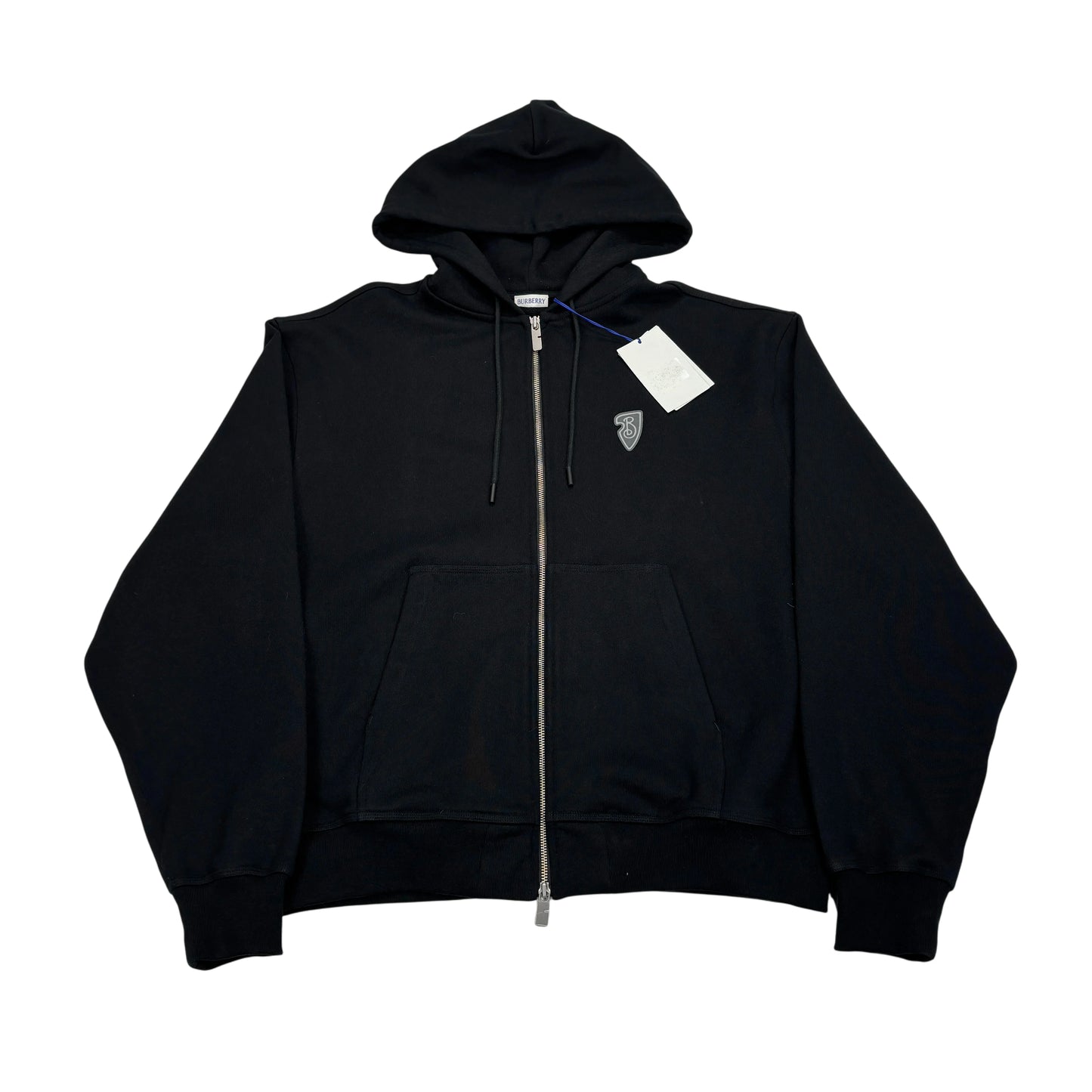 Burberry Black Printed Logo Zip-up Hoodie