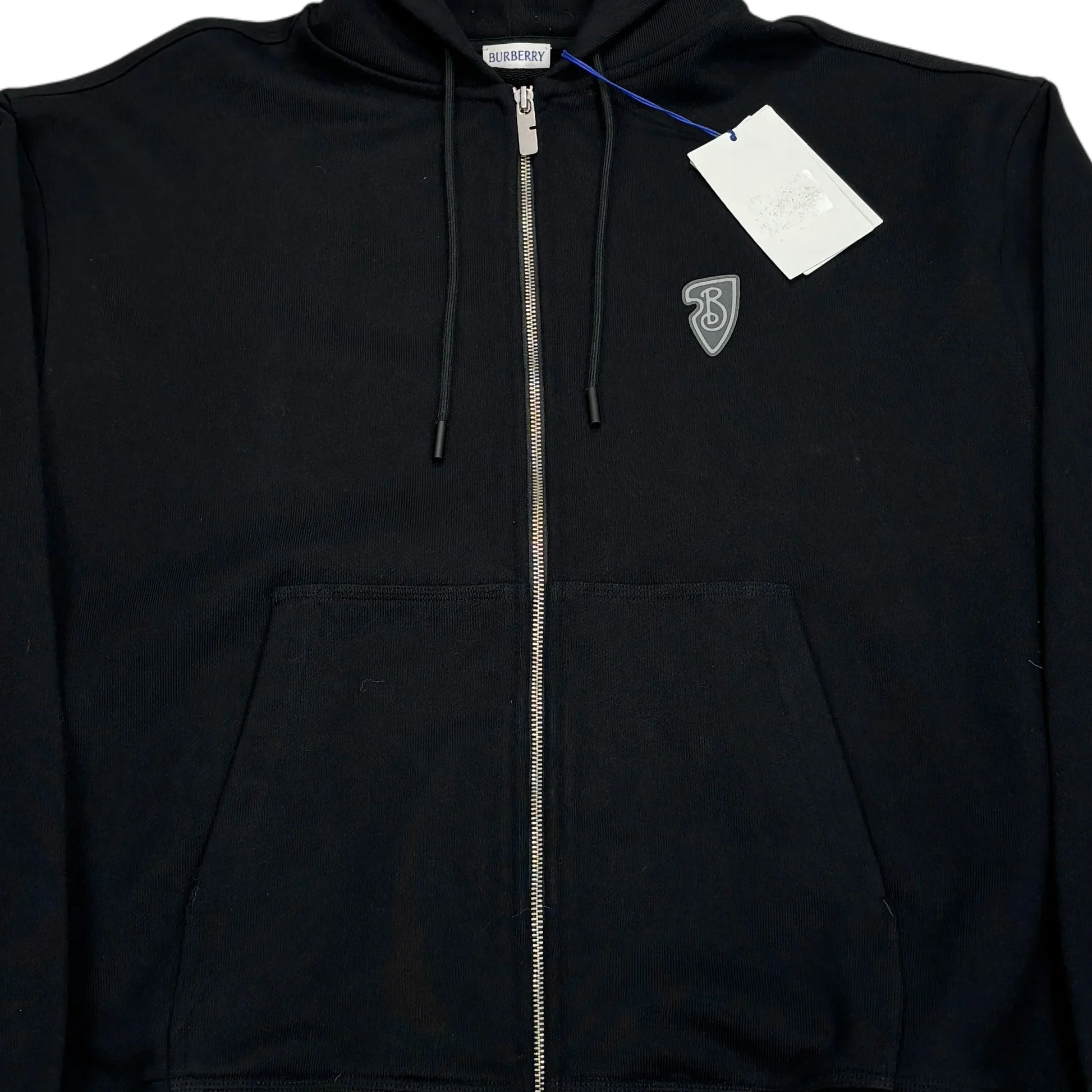 Burberry Black Printed Logo Zip-up Hoodie