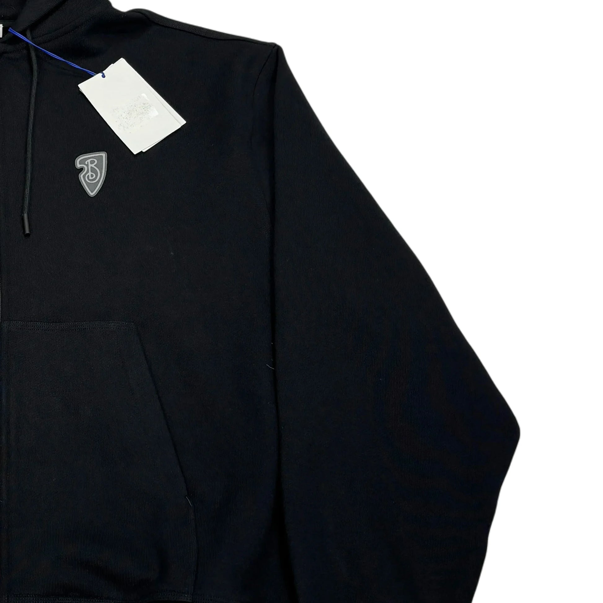 Burberry Black Printed Logo Zip-up Hoodie