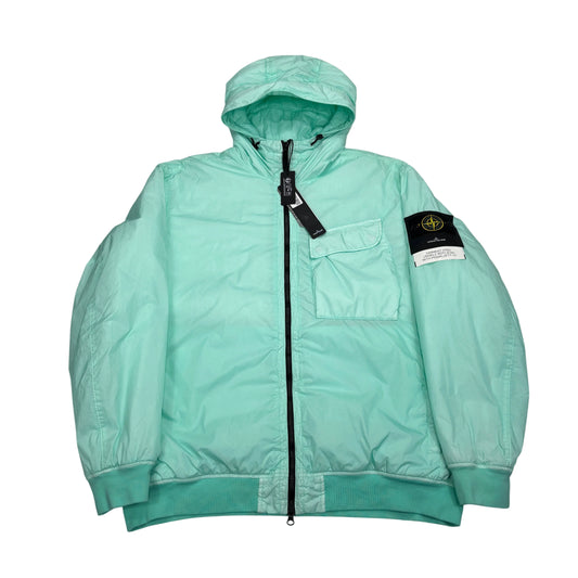 Stone Island Turquoise Garment Dyed Crinkle Reps R-NY with Primaloft-TC Jacket