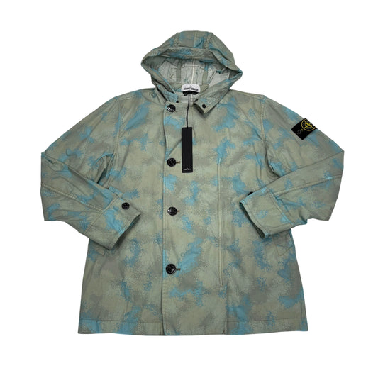 Stone Island Dove Grey Camo Devore Hooded Jacket