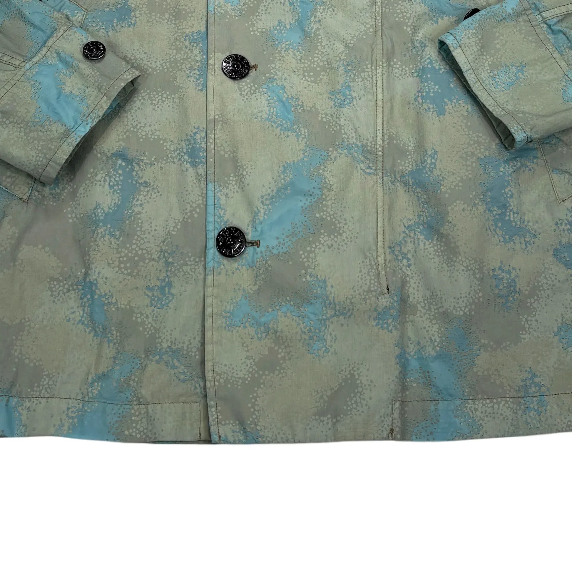 Stone Island Dove Grey Camo Devore Hooded Jacket