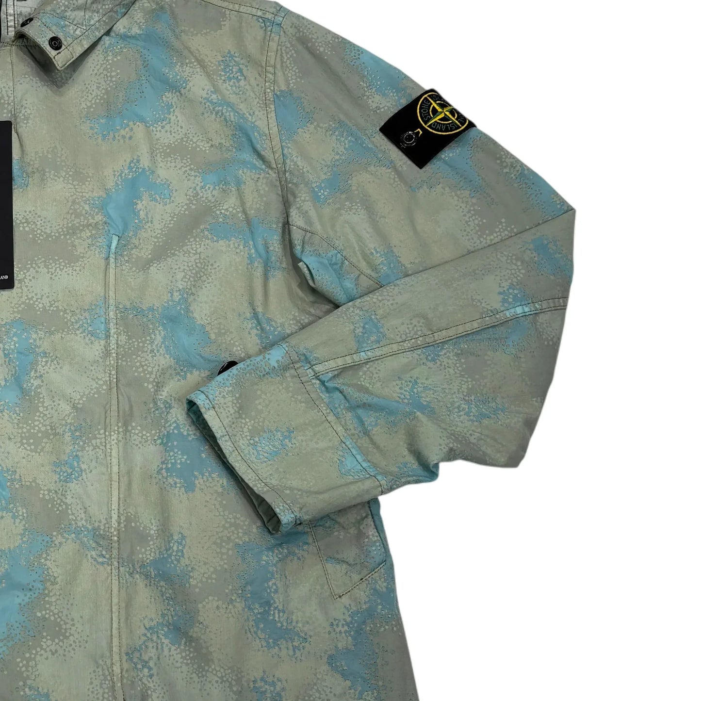 Stone Island Dove Grey Camo Devore Hooded Jacket
