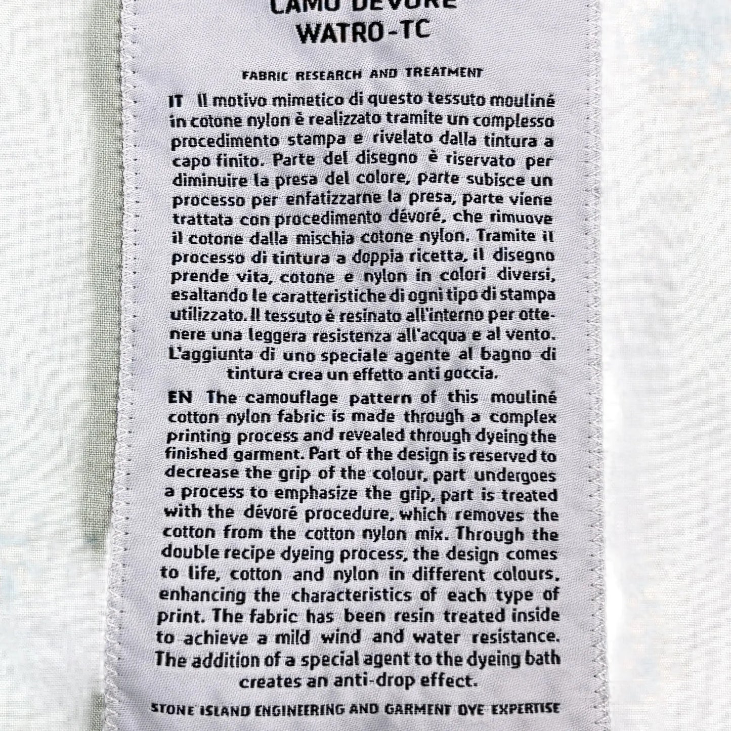 Stone Island Dove Grey Camo Devore Hooded Jacket