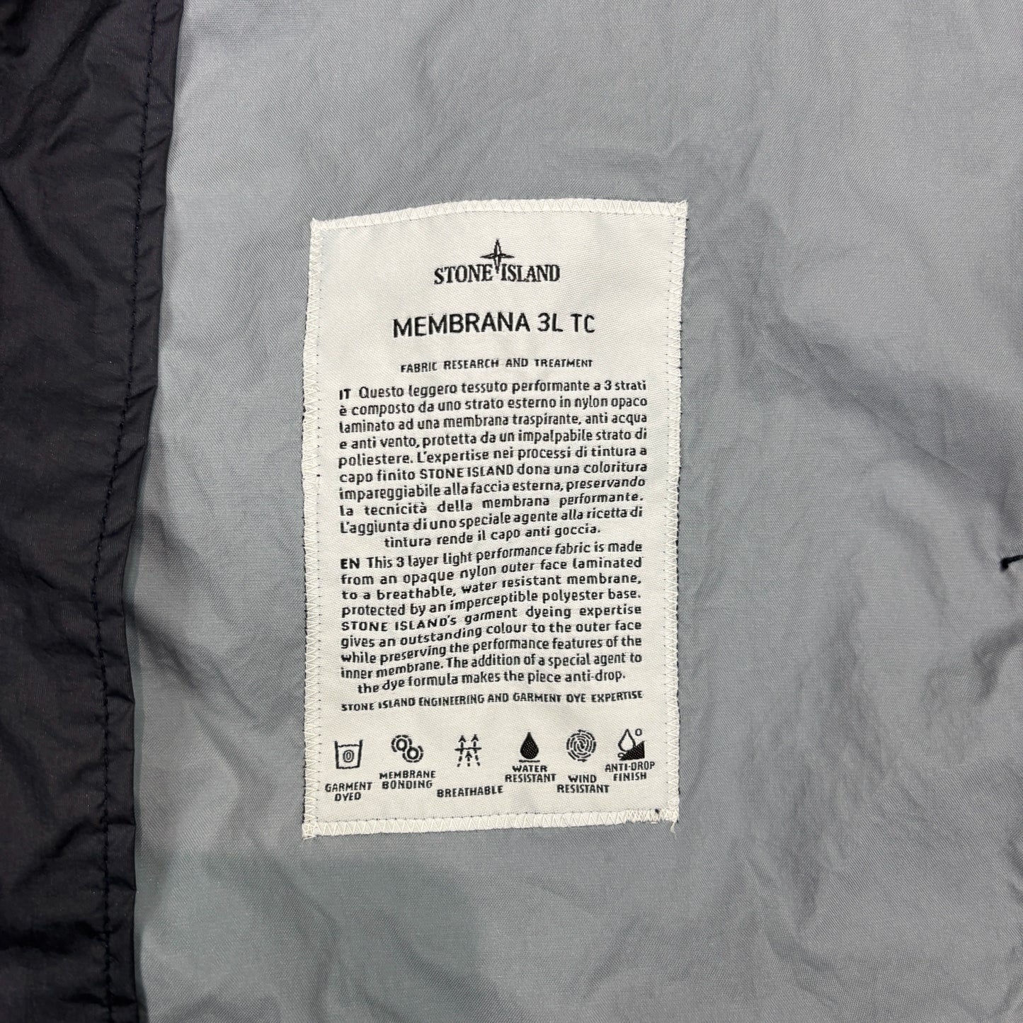 Stone Island Navy Blue Membrana 3L-TC Jacket