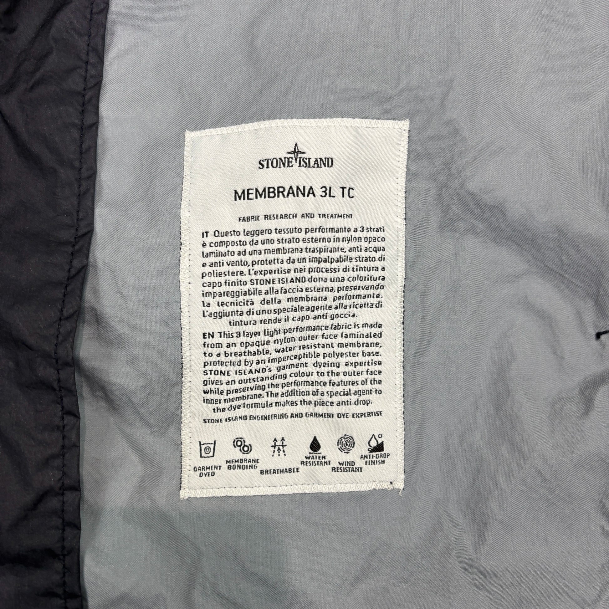 Stone Island Navy Blue Membrana 3L-TC Jacket
