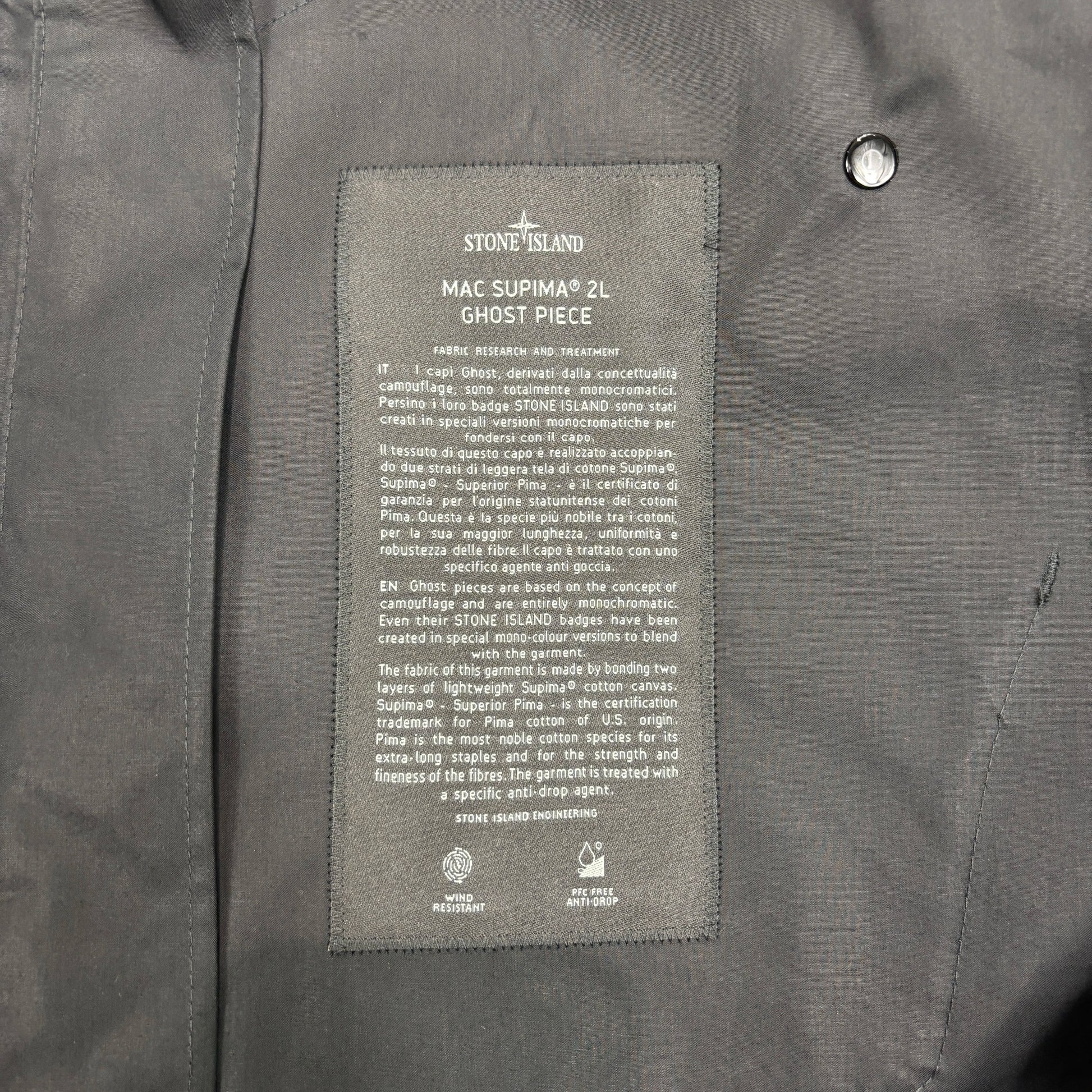 Stone Island Black Mac Supima 2L Ghost Piece Jacket