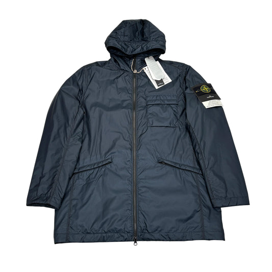 Stone Island Navy Blue Bio-Based Ripstop Nylon with Primaloft Insulation Technology Jacket