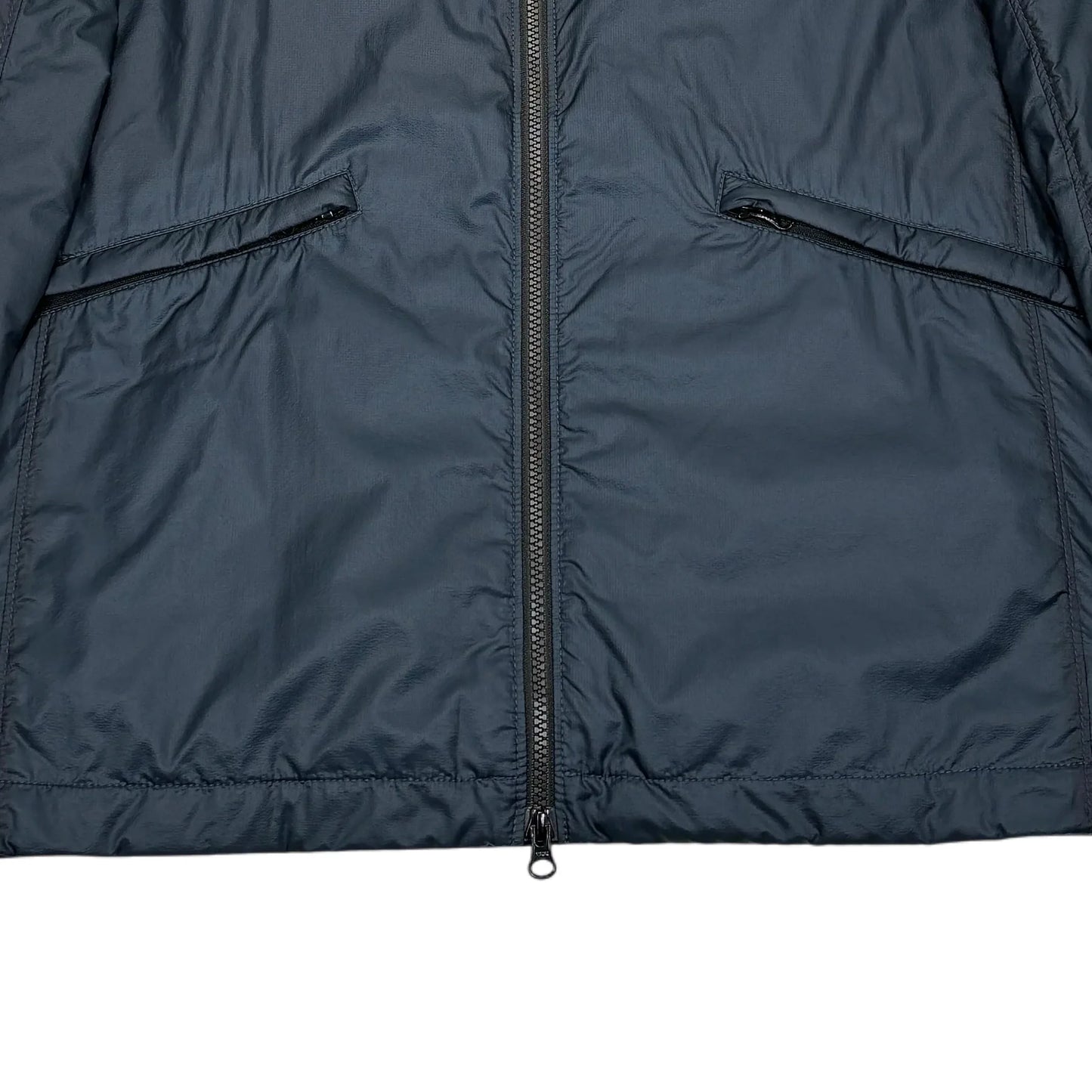 Stone Island Navy Blue Bio-Based Ripstop Nylon with Primaloft Insulation Technology Jacket