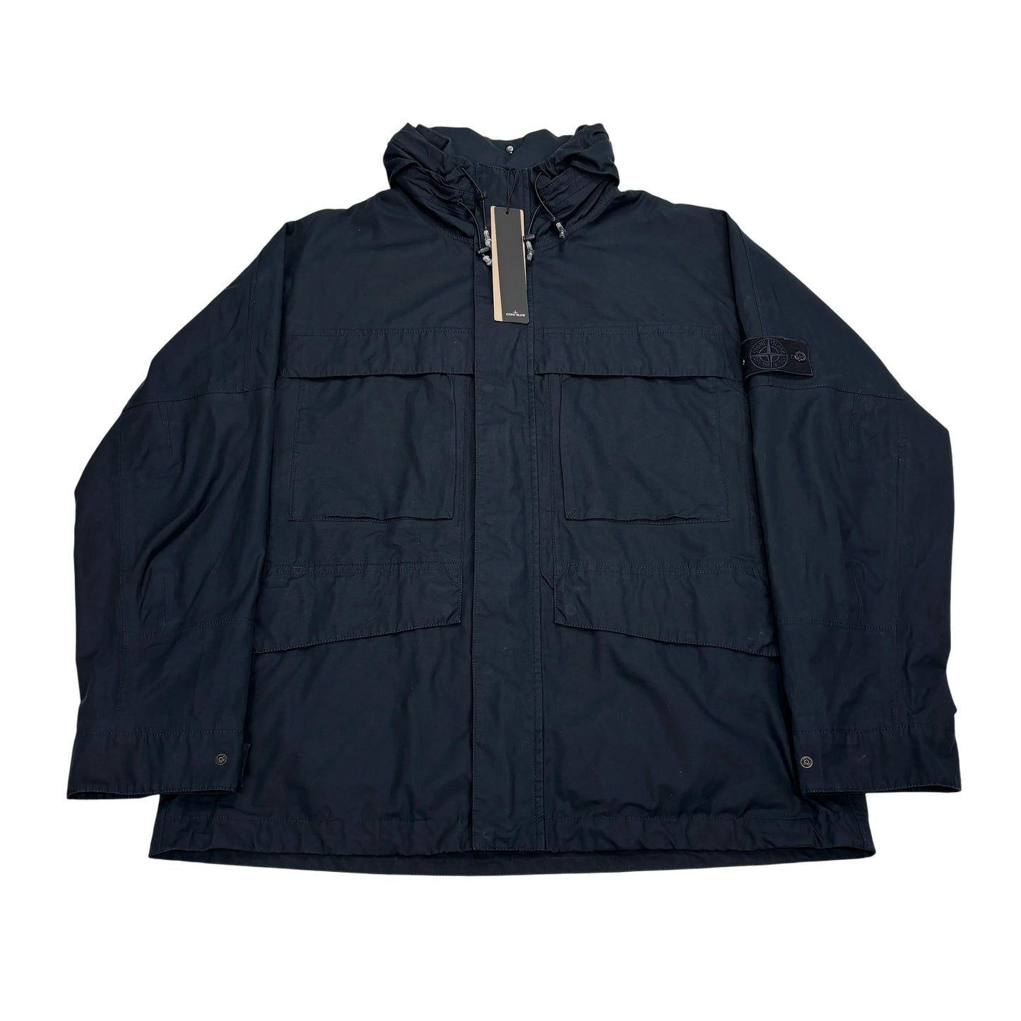 Stone Island Navy Blue with Hidden Hood Jacket
