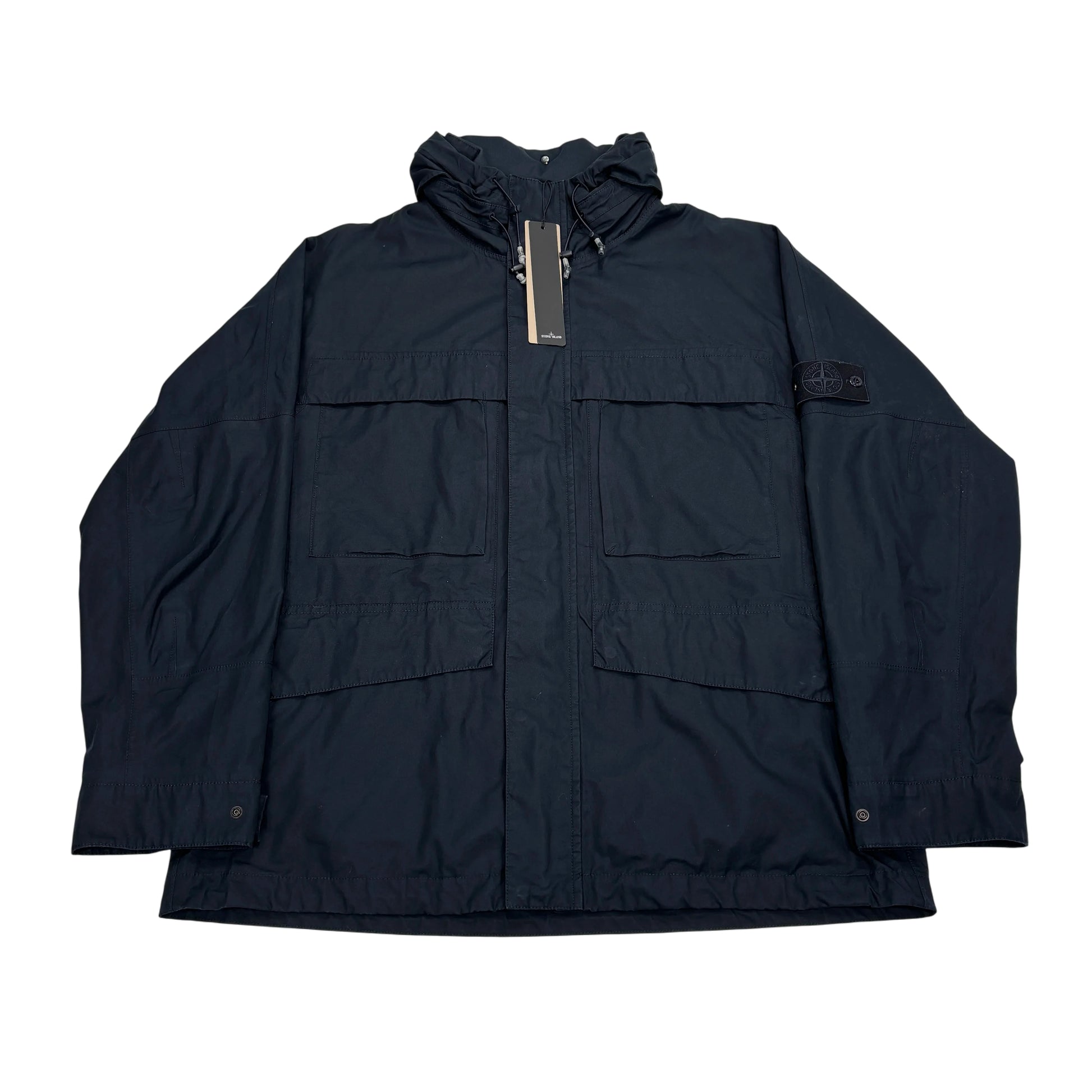Stone Island Navy Blue with Hidden Hood Jacket
