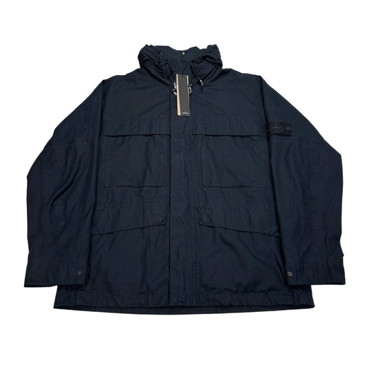 Stone Island Navy Blue with Hidden Hood Jacket