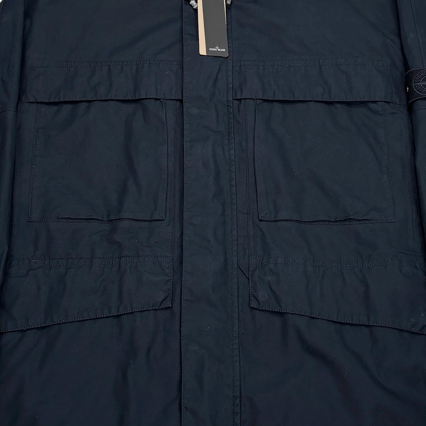 Stone Island Navy Blue with Hidden Hood Jacket
