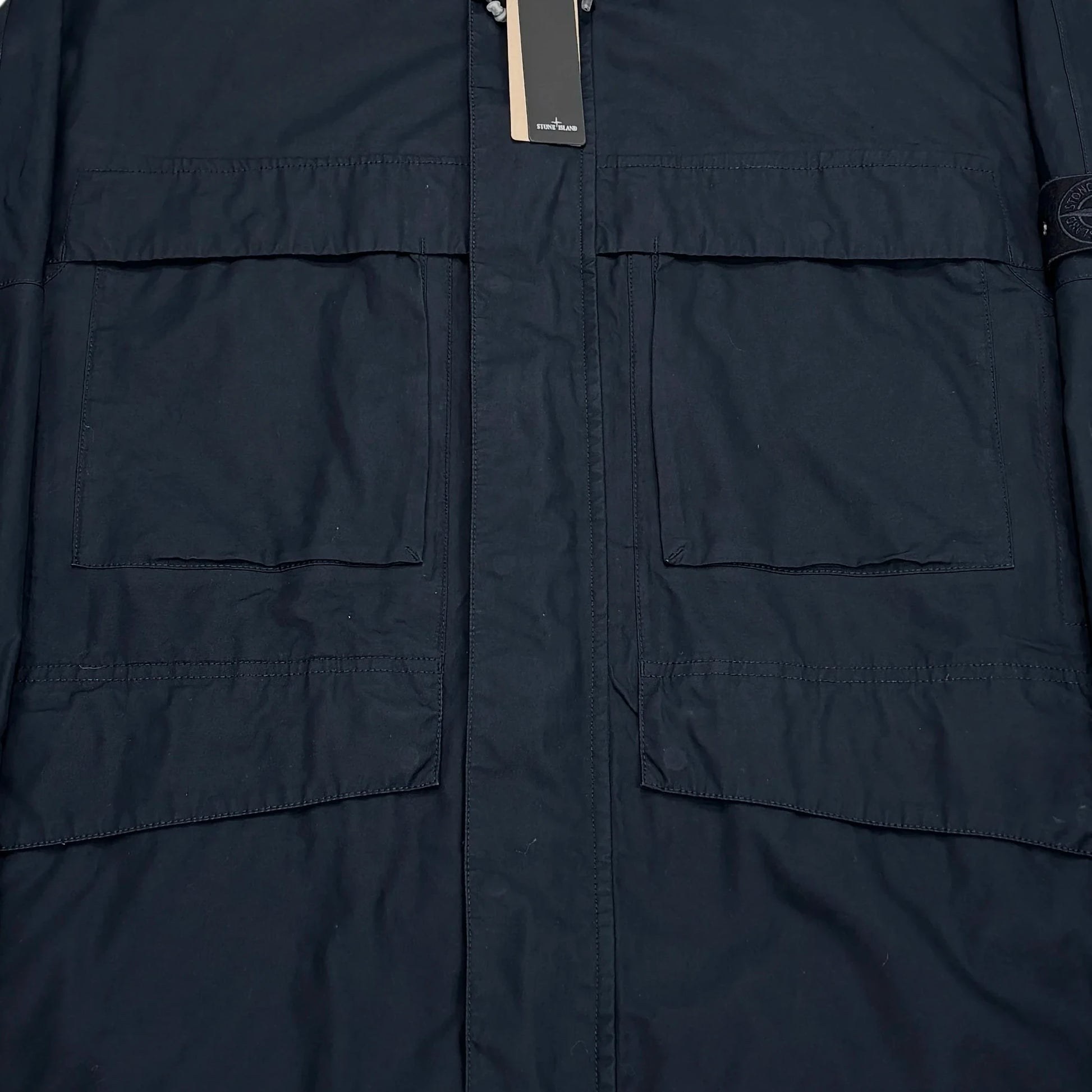 Stone Island Navy Blue with Hidden Hood Jacket
