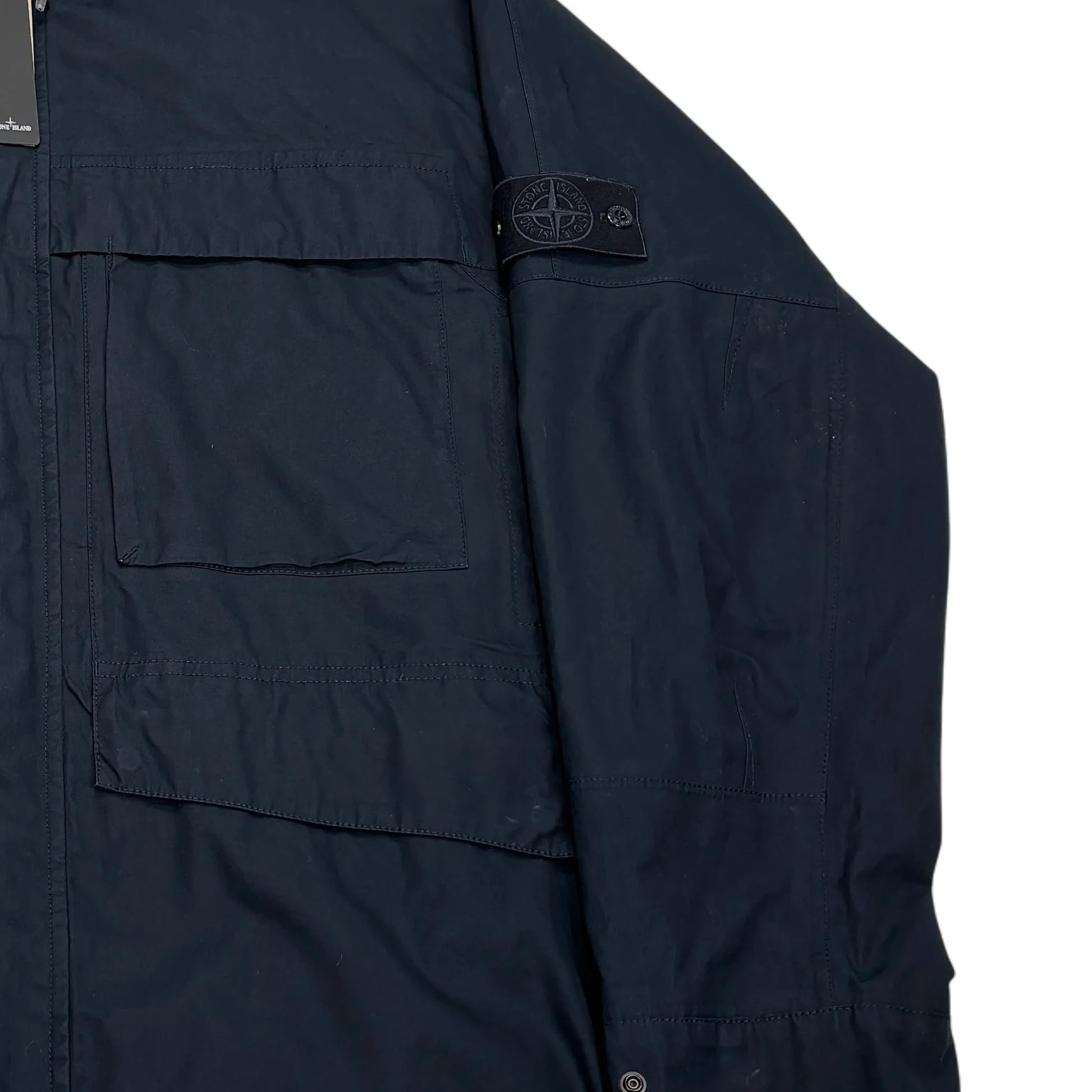 Stone Island Navy Blue with Hidden Hood Jacket