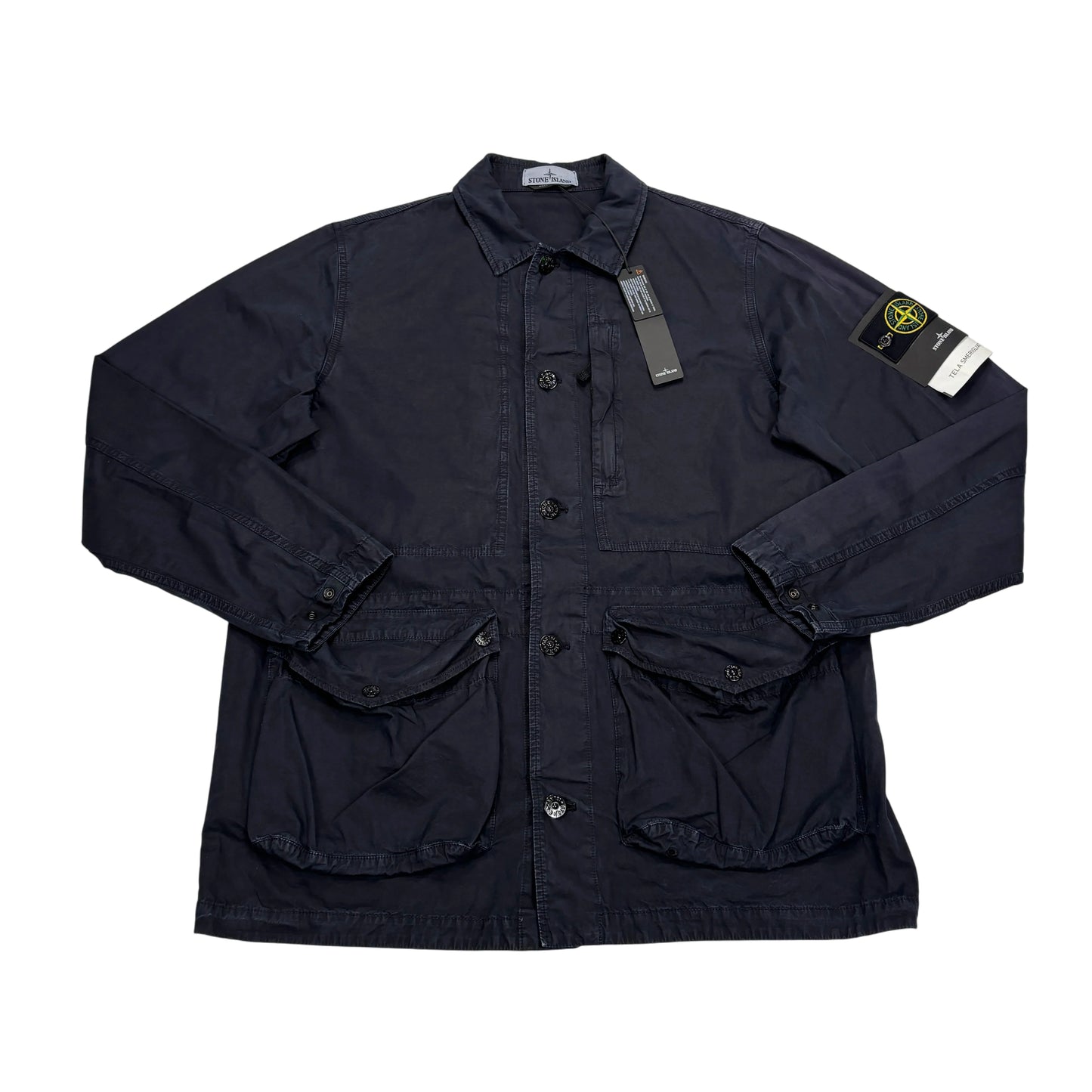 Stone Island Navy Blue Tela Smerigliata Jacket