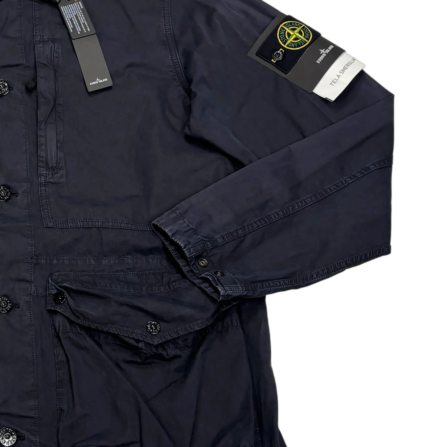 Stone Island Navy Blue Tela Smerigliata Jacket